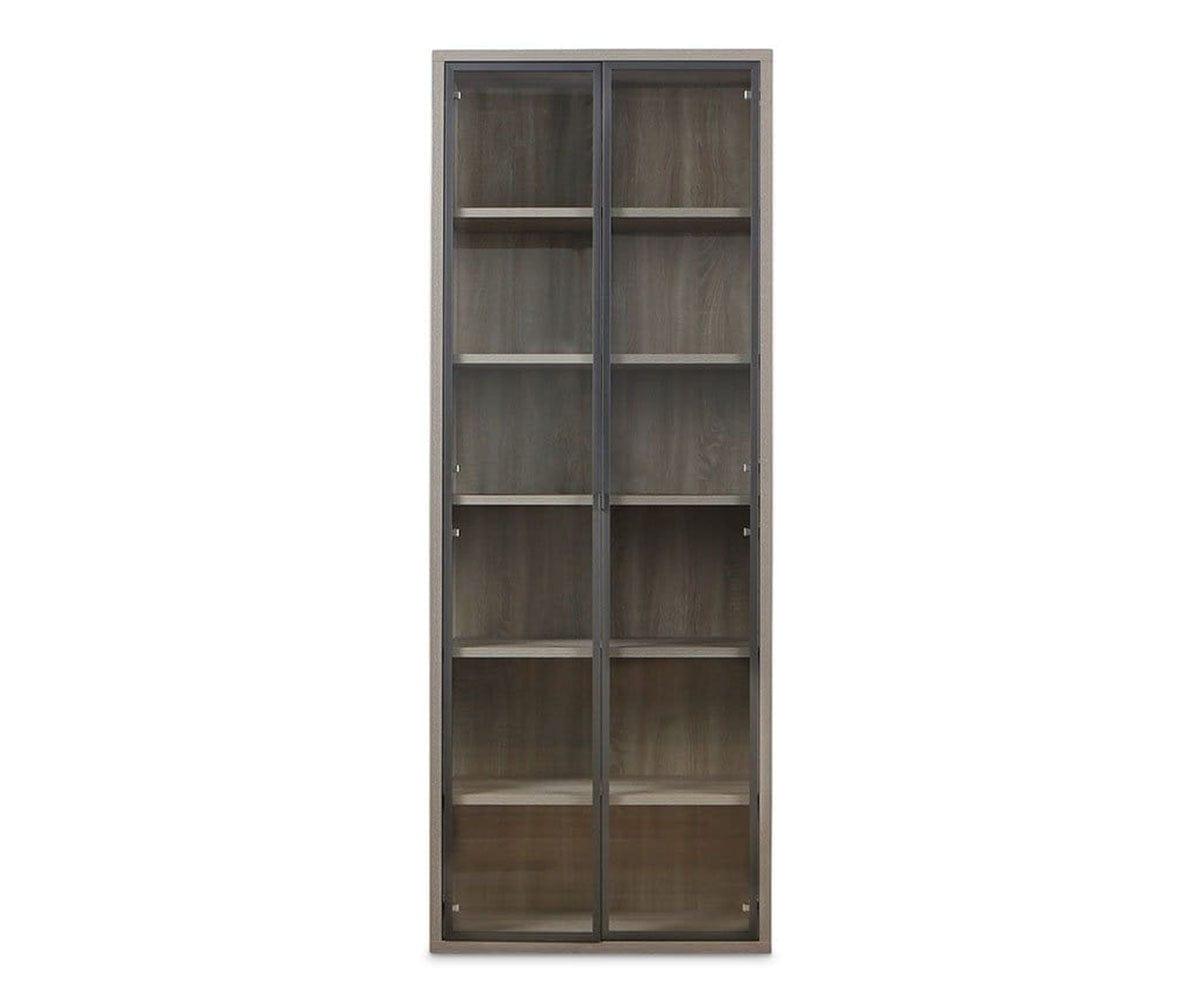 Gammel High Bookcase with Glass Doors - Modern Wooden Bookshelf for Living Room, Office & Library Storage - Perfect for Home Decor & Organizing Books