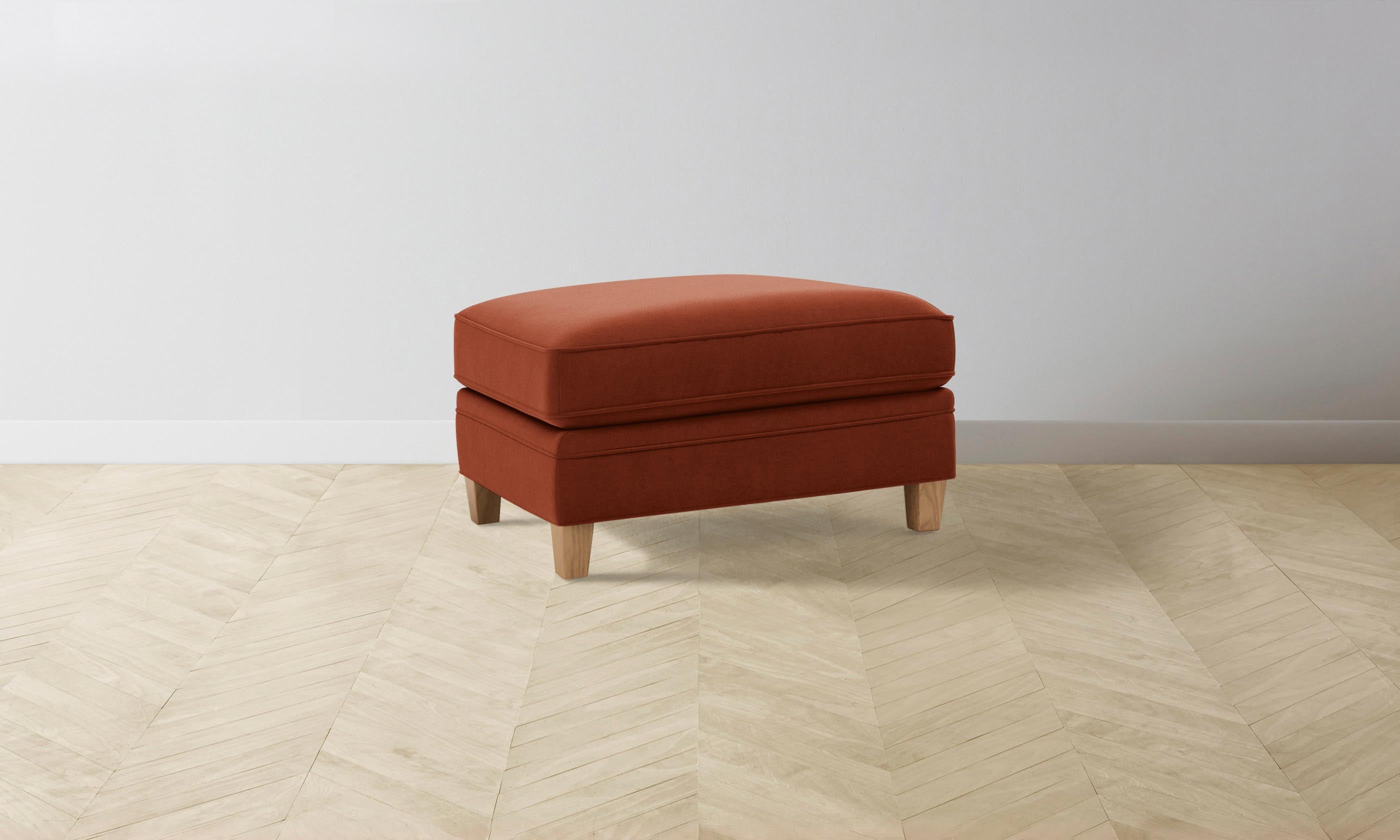 Carmine Ottoman with Mohair Upholstery - Spice Color Accent Chair for Living Room, Bedroom, or Office - Cozy Footrest & Stylish Seating Solution