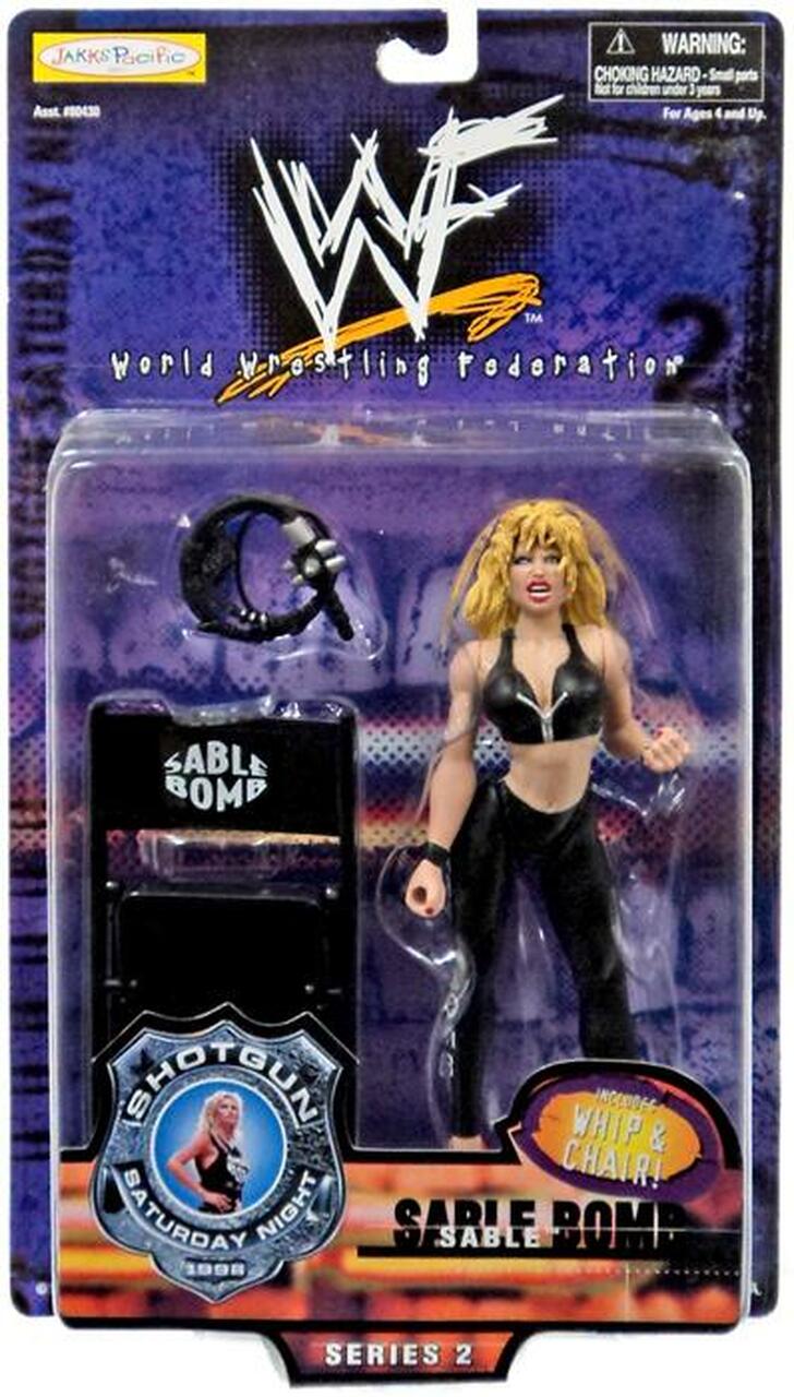1999 WWF Jakks Pacific Shotgun Saturday Night Series 2 Sable Bomb Sable Action Figure - Vintage Wrestling Collectible for Display & Nostalgic Fans