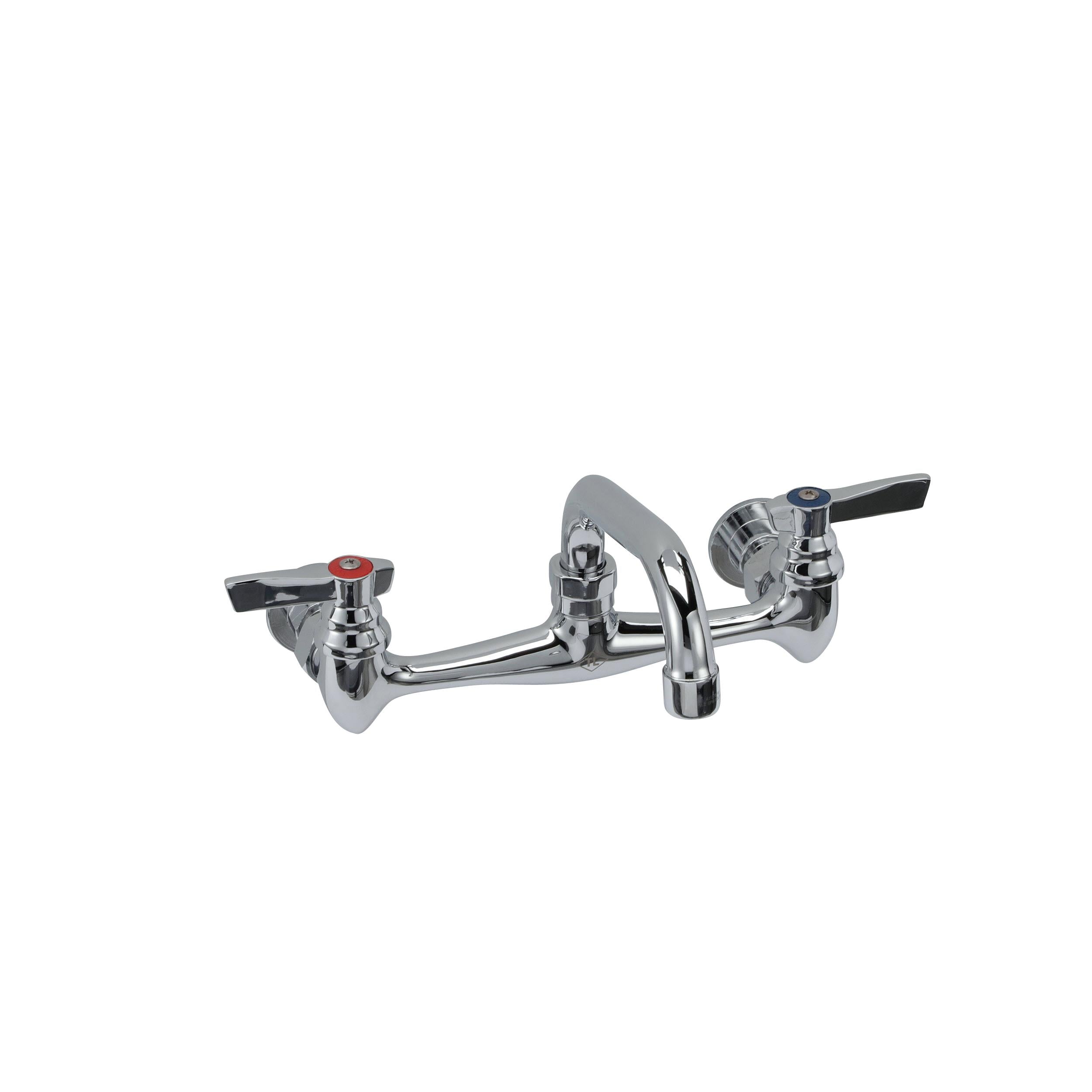 Wall Mount Faucet with 8-Inch Centers and 12-Inch Swivel Spout - Perfect for Kitchen, Bathroom, and Laundry Room Sink Installations