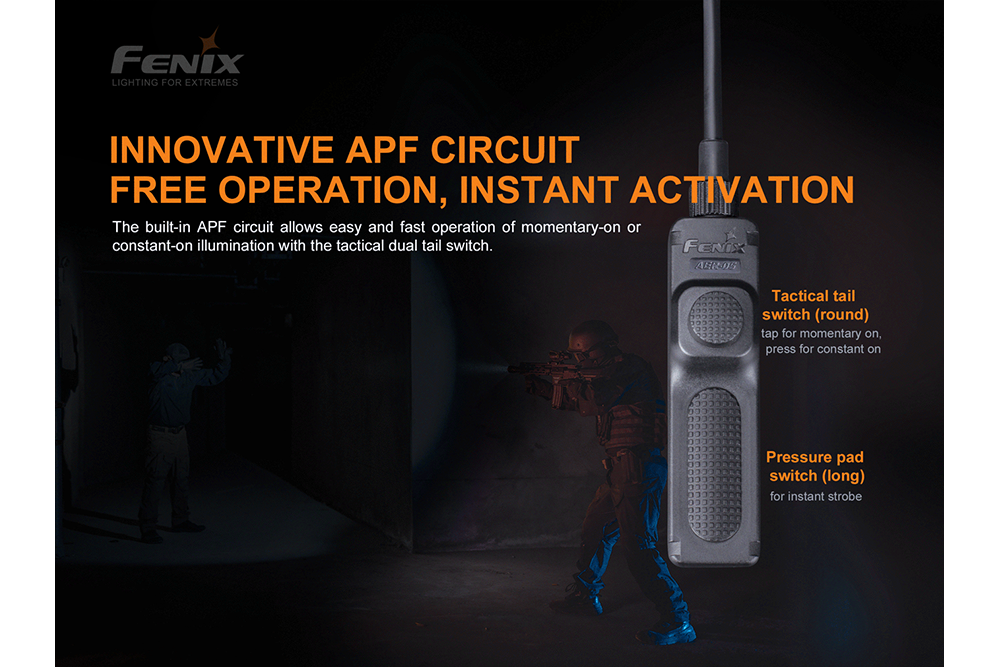 Fenix AER 05 Remote Pressure Switch for APF Tactical Flashlights - Perfect for Hunting, Camping & Emergency Situations