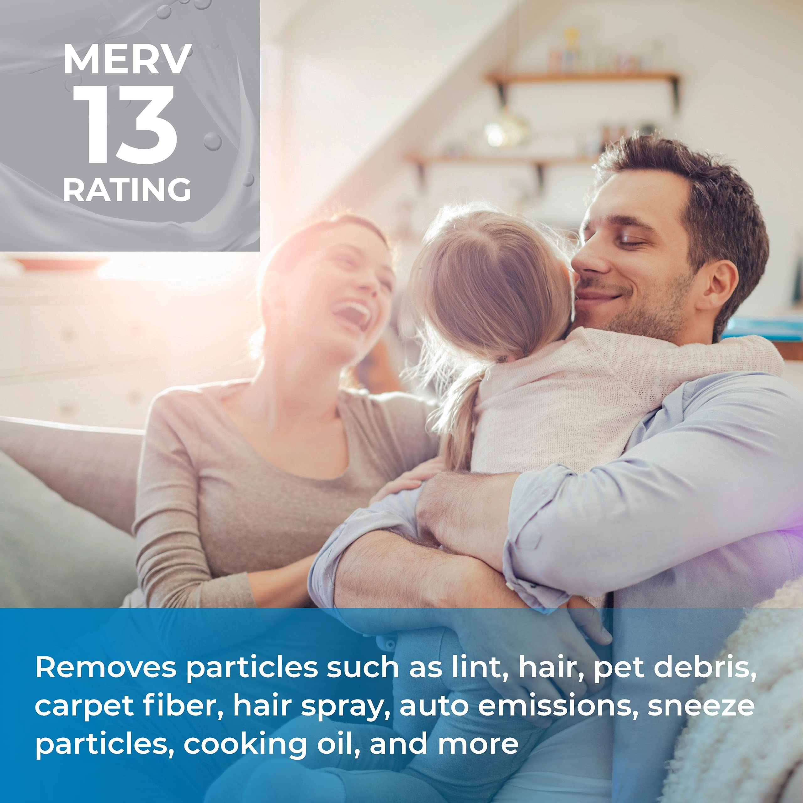 SpiroPure 15x23x2 MERV 13 Pleated Air Filters - 6 Pack - High Efficiency HVAC Furnace AC Filters - Made in USA - Perfect for Home, Office & Commercial Use