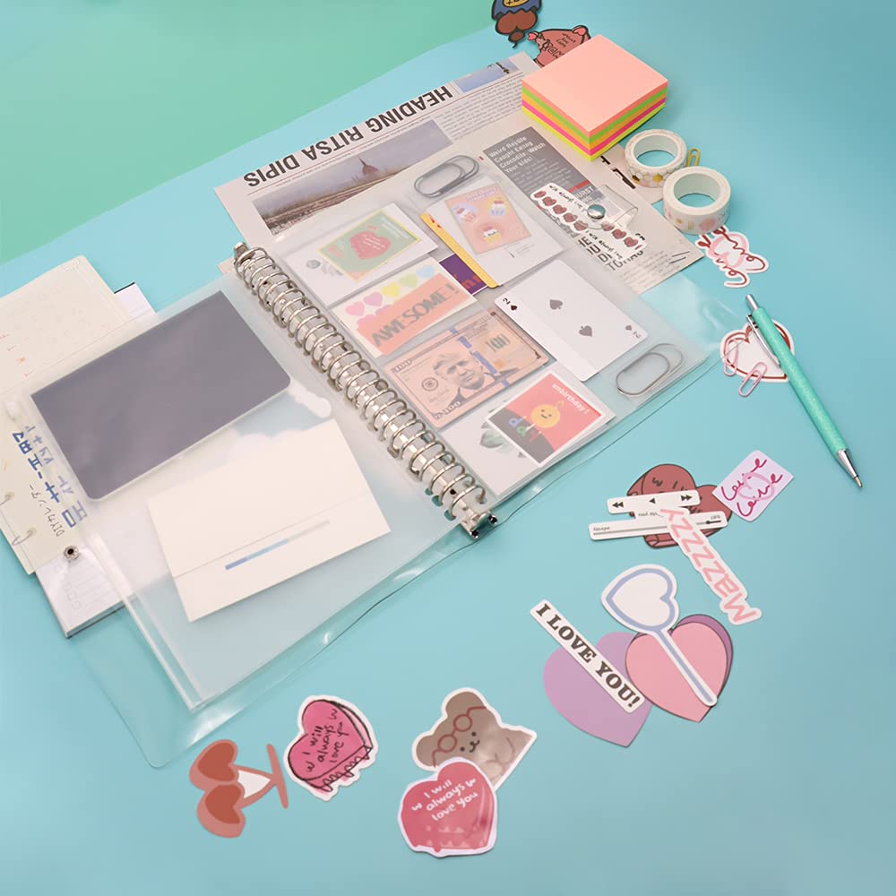 B5 26-Ring Binder with Snap Button Closure - Clear Soft PVC Round Ring Binders for Loose Leaf Paper, Journals, Planners & Albums (20mm Diameter, 206x275mm) - Perfect for Office Organization, School Supplies & DIY Projects