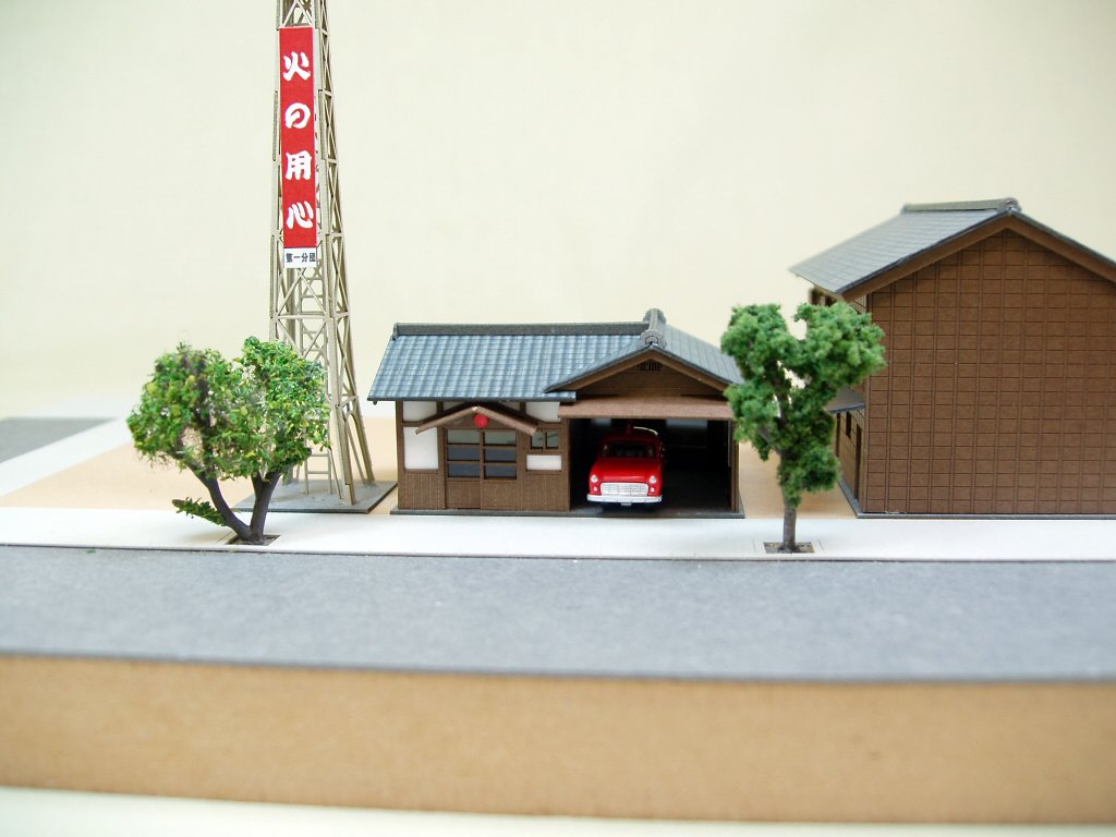 【Sankei MP03-29 1/150 Nostalgic Diorama Series Fire Division】精致比例模型 复古消防场景拼装建筑 火车沙盘微缩景观DIY收藏