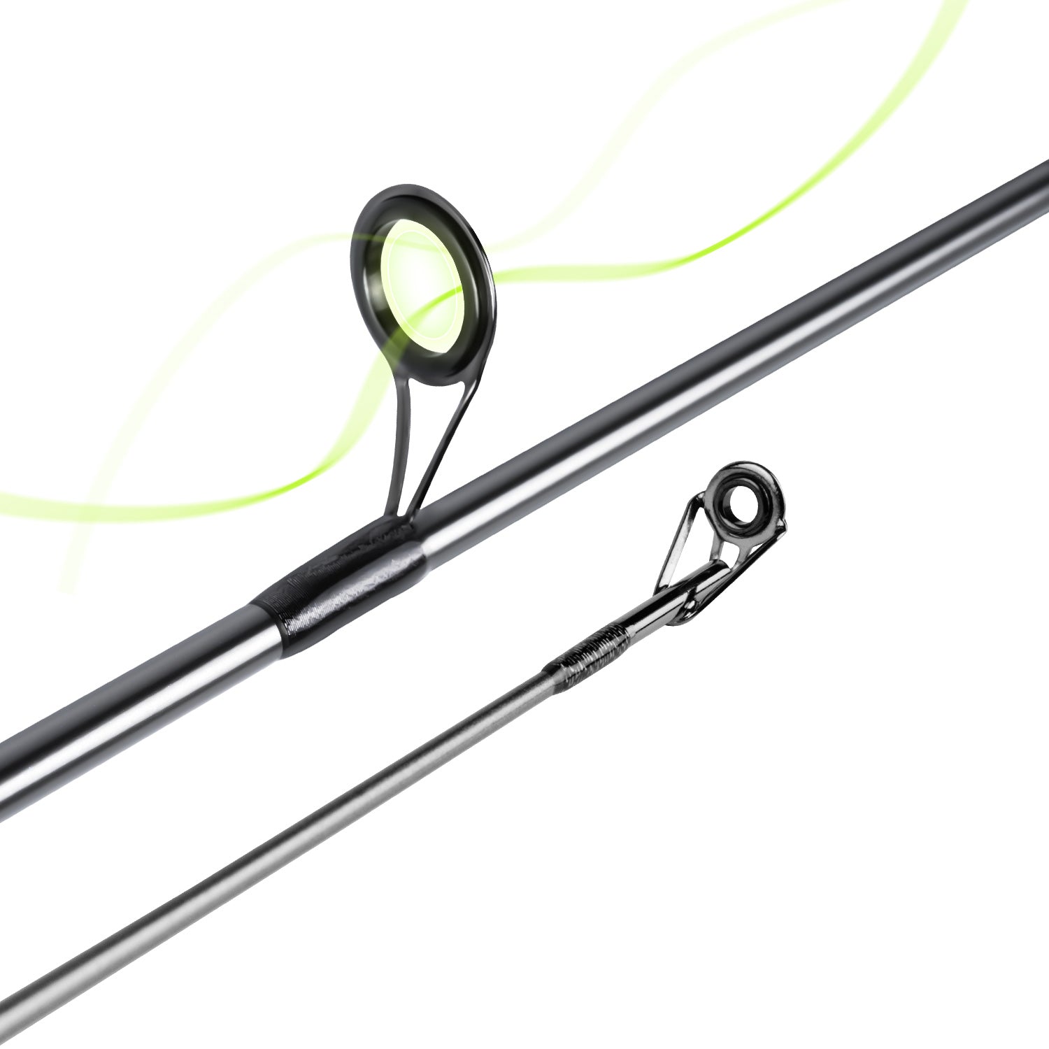 Pioneer Bass 2-Piece Spinning Fishing Rod - Lightweight & Sensitive for Freshwater & Saltwater Angling - Perfect for Shore Fishing, Kayak Fishing, and Boat Trips