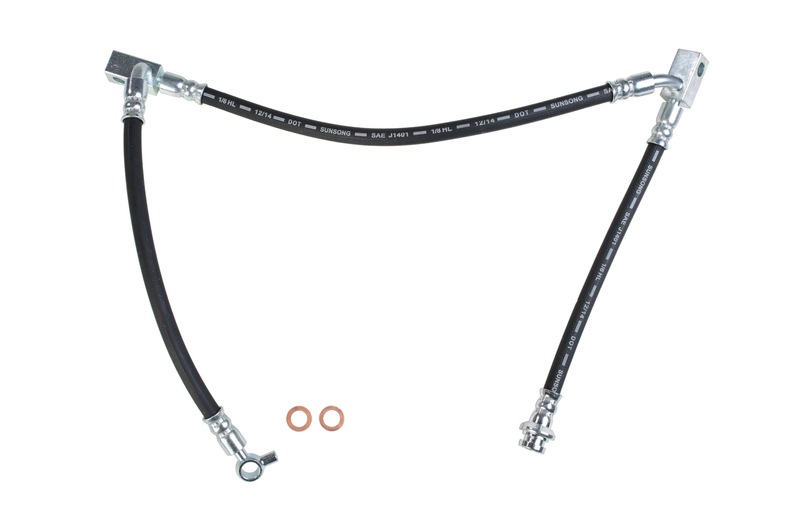 Sunsong 2201579 Brake Hydraulic Hose Replacement - High Performance Brake Line for Cars, Trucks & SUVs - Durable DOT Approved Rubber Hose - Perfect for Off-Roading, Towing & Daily Driving