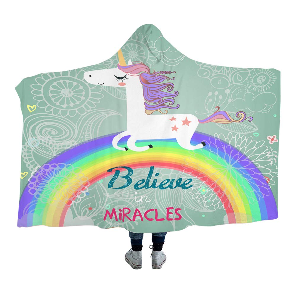 Sleepwish Unicorn Hooded Blanket for Adults & Kids - 60