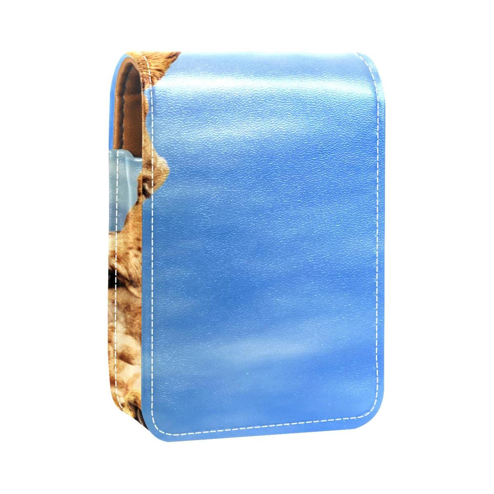 Personalized Lipstick Case - Portable Makeup Bag & Cosmetic Pouch Organizer with Blue Sky Giraffe Design | Perfect for Travel, Daily Use & Gift Giving