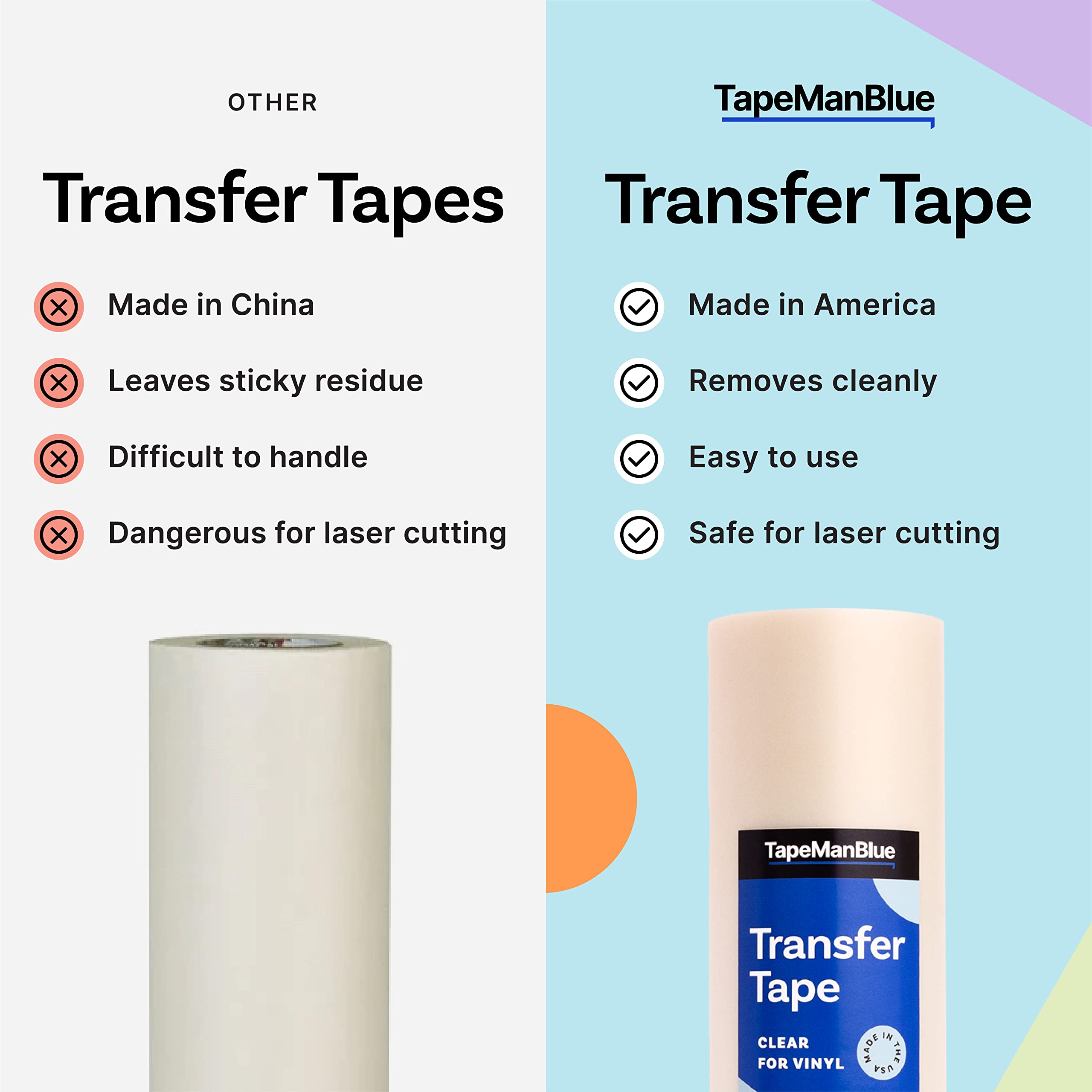 48 Inch x 100 Yards Low Tack Transfer Tape for Vinyl - Clear Application Film for Large Graphics | Perfect for Sign Making, Vehicle Wraps & Decal Installation