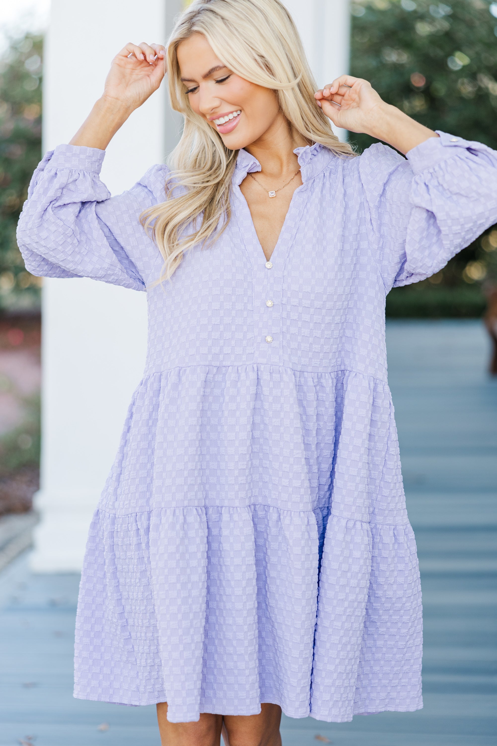 Elegant Lavender Purple Textured Dress for Women - Perfect for Weddings, Parties & Special Occasions