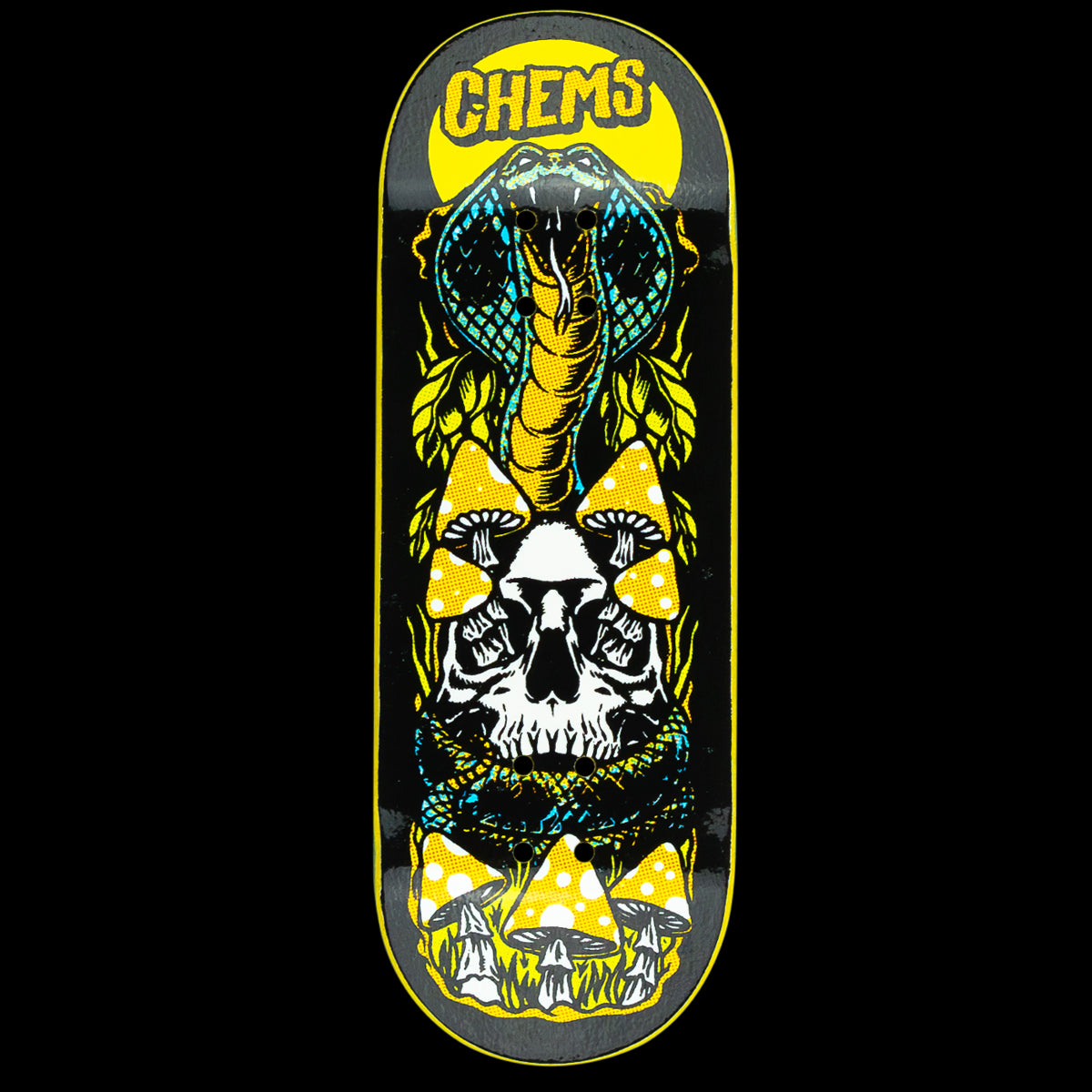 Chems Fingerboard Deck Cobra - Professional Mini Skateboard for Finger Tricks & Stunts - Perfect for Skateboarding Enthusiasts & Collectors - Great for Indoor Practice & Office Fun