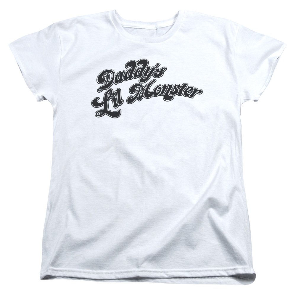 Popfunk Classic Suicide Squad Daddy's Lil Monster Women's T-Shirt | Harley Quinn Graphic Tee | Casual Wear, Cosplay & Comic Con Outfits