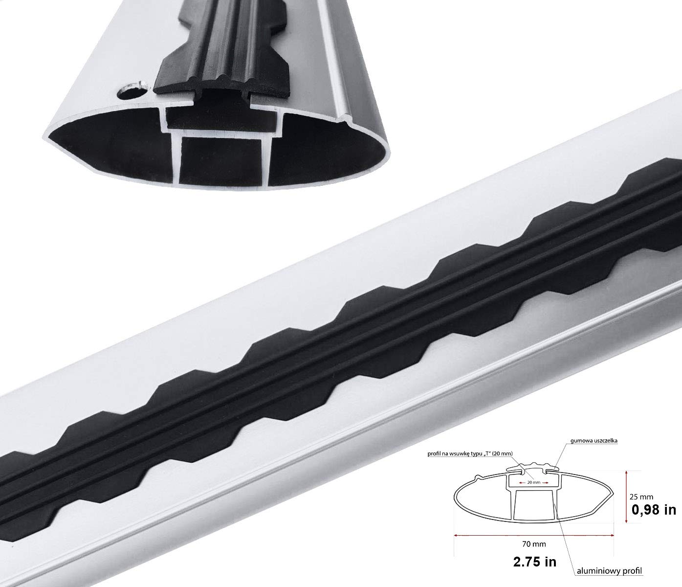 Turtle Brand Universal Roof Rack Cross Bars - Heavy Duty Black Sedan SUV Cargo Carrier | Compatible with Kia Sedona & Vehicles with Flush Roof Rails | Perfect for Road Trips, Camping Gear & Luggage Transport