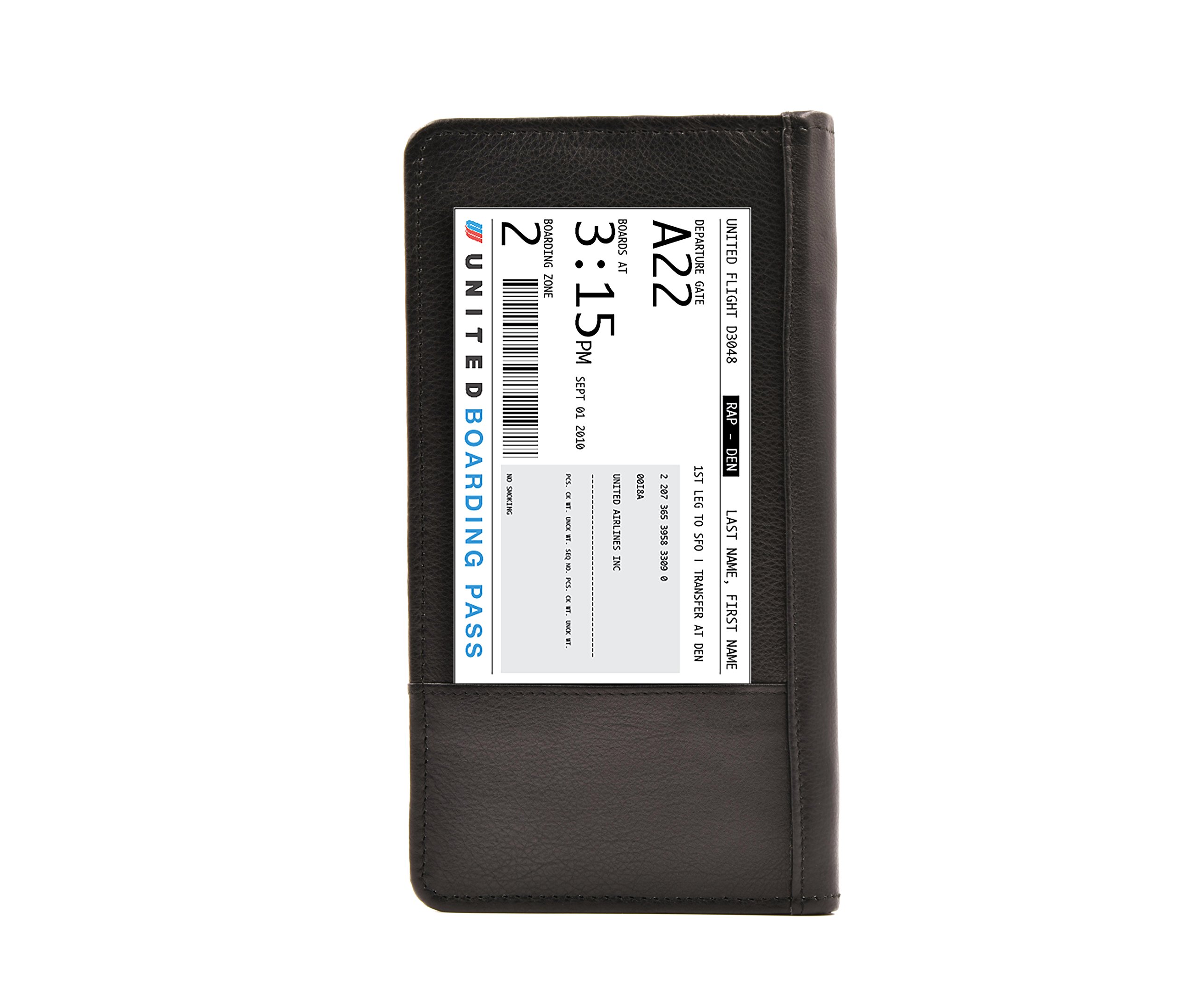 Premium ASHLIN RFID Blocking Passport & Ticket Wallet - Genuine Leather Travel Organizer for Secure Document Storage - Perfect for International Travel & Business Trips [RFIDT7774-18-01]