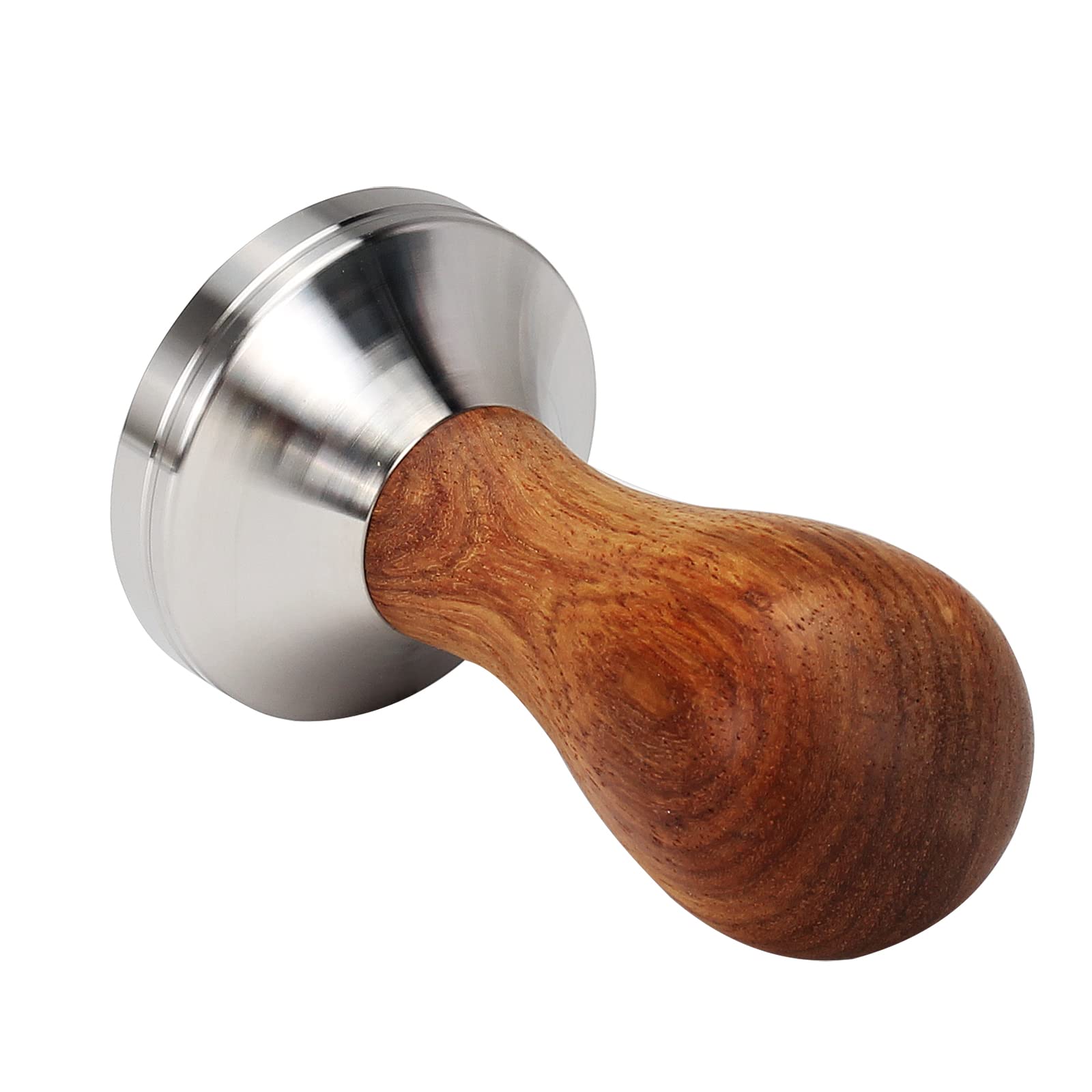 Premium 58mm Espresso Tamper - 304 Stainless Steel Flat Base & Ergonomic Wooden Handle for Perfect Coffee Extraction - Ideal for Baristas & Home Coffee Brewing