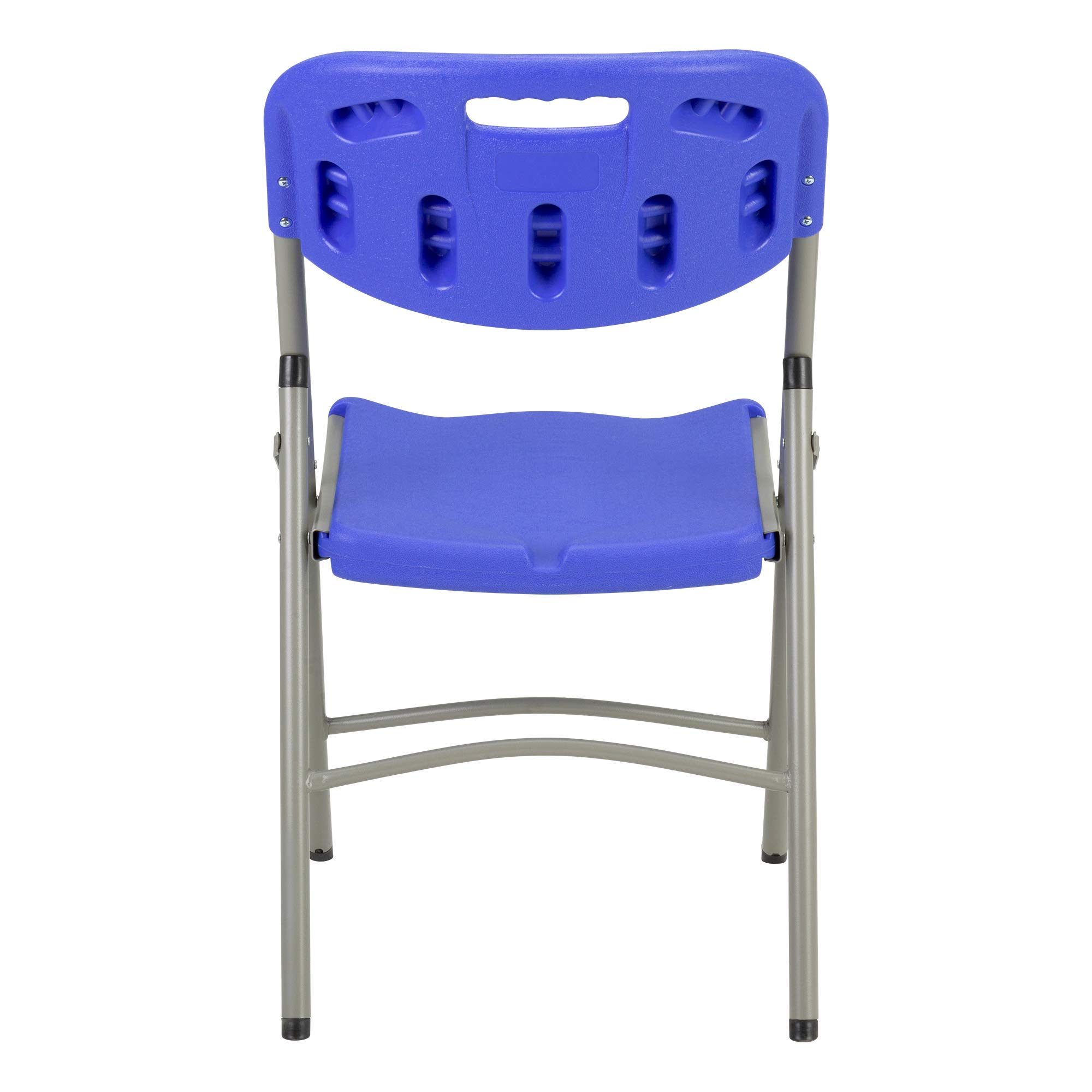 Norwood Commercial Folding Chairs Set of 4 - Heavy Duty 400lb Capacity Blow Molded Plastic Chairs for Indoor Outdoor Events, Parties, Weddings, Banquets & Picnics - Durable Stackable Event Chairs in Blue