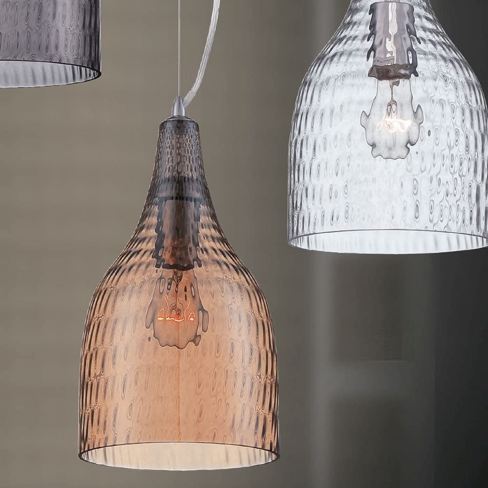 Modern 1-Light Large Chrome Pendant Light with Clear Glass Shade - 16.75 Inch Hanging Fixture for Kitchen Island, Dining Room & Entryway - Bailey Street Home 79-BEL-981398