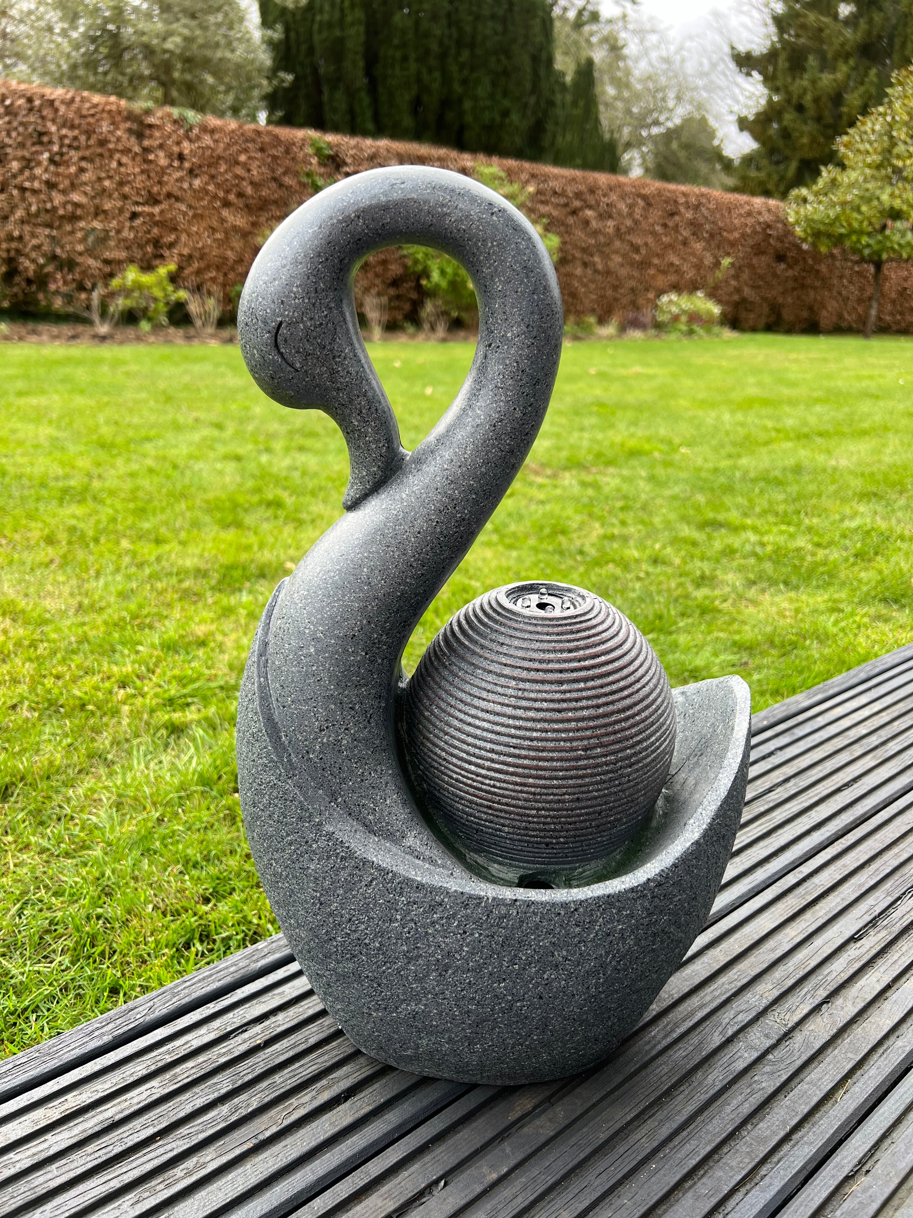 Solar Powered Swan Water Fountain with LED Lights - 28x20x48cm Outdoor Garden Decor for Patio, Yard & Landscape