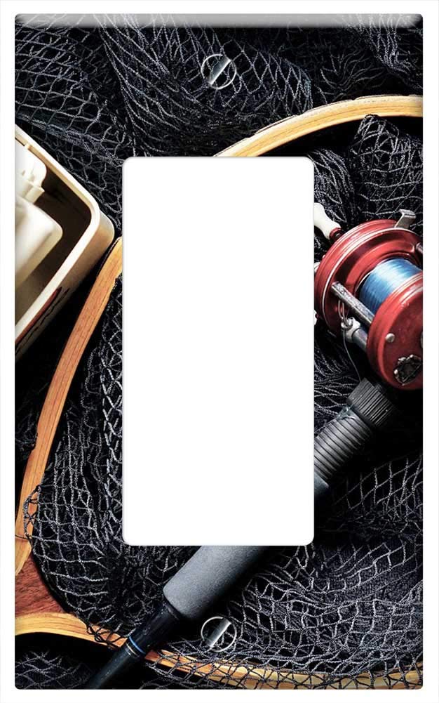 Single Rocker/GFCI Switch Plate Cover - Durable Electrical Outlet Cover for Fishing Gear Storage & Rod Organization | Ideal for Tackle Boxes, Rod Holders & Fishing Accessories