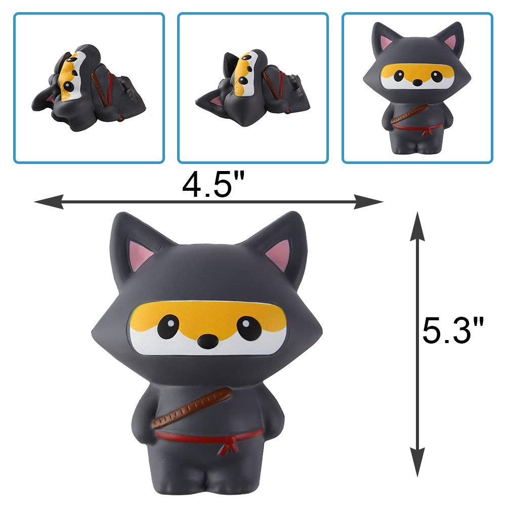Jumbo Fox Squishy Toy - 5.3 Inch Slow Rising Kawaii Stress Relief for Kids & Adults