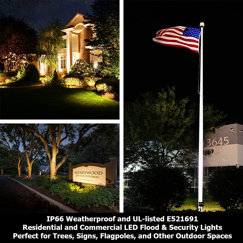 30W LED Flood Lights UL Listed - 3300 Lumen Waterproof Outdoor Security & Landscape Lighting (5000K Daylight, 120-277V) with 5-Year Warranty - Perfect for Garden, Yard, Driveway & Building Facade Illumination