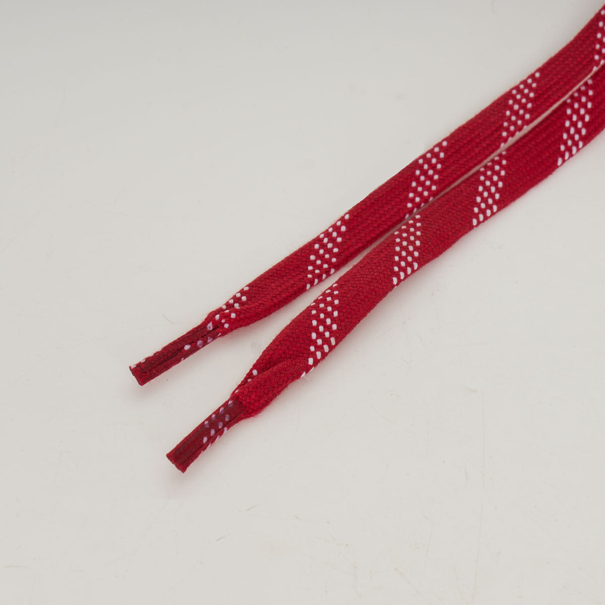 Myfit Waxed Pro Laces - Red & White Striped Shoelaces for Running, Hiking & Work Boots - Durable Non-Slip Athletic Shoe Strings for Men & Women