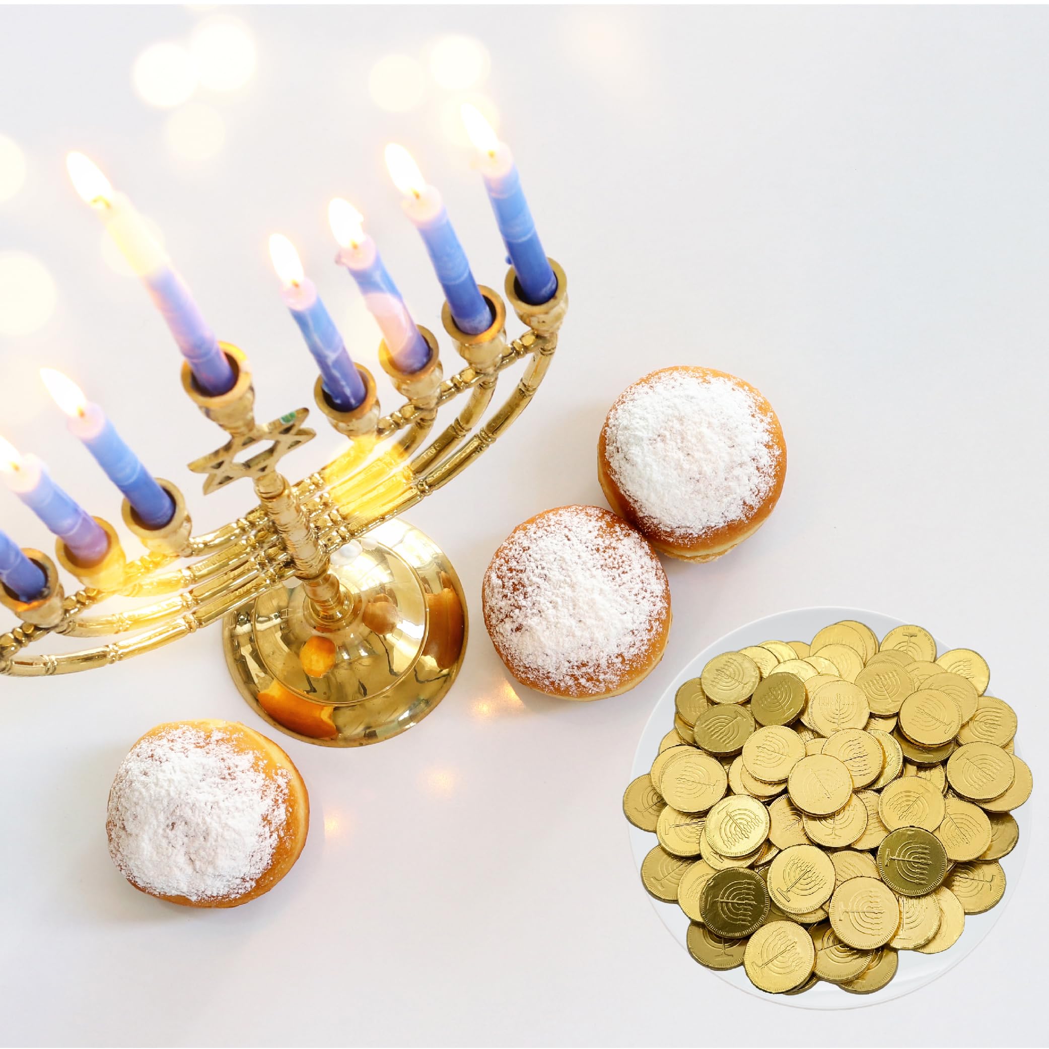 Hanukkah Gelt Milk Chocolate Gold Coins Candy - 90 Count (16 oz) Bulk Pack for Holiday Gifts, Party Favors & Jewish Celebrations