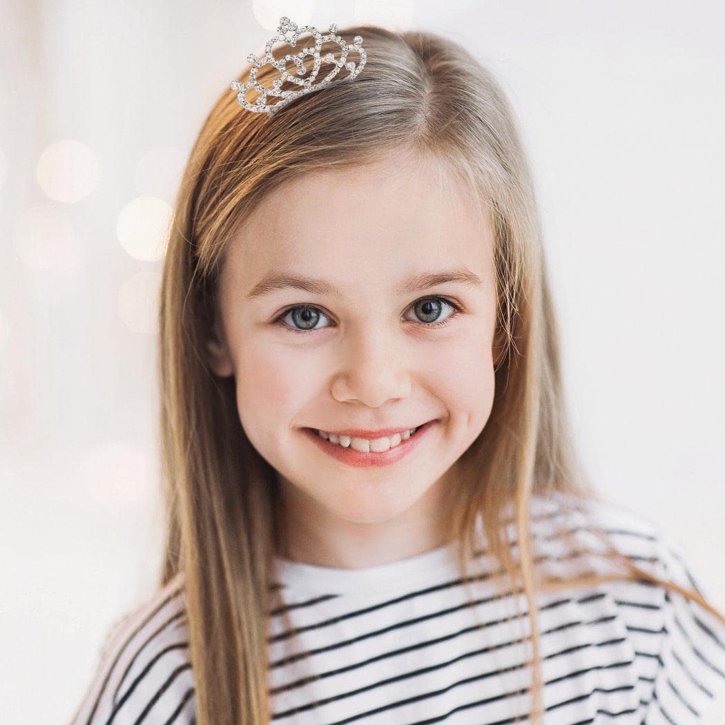 Kilshye Silver Rhinestone Princess Tiara Hair Comb - Elegant Crown Headband for Women | Perfect for Prom, Weddings, Pageants & Special Occasions