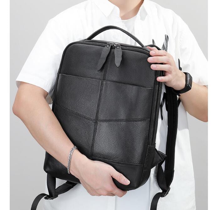 Large Travel Backpack for Women - Genuine Black Leather Purse Bag with USB Charging Port, Water Resistant & Spacious Compartments - Perfect for Work, Gym, Hiking & Weekend Getaways