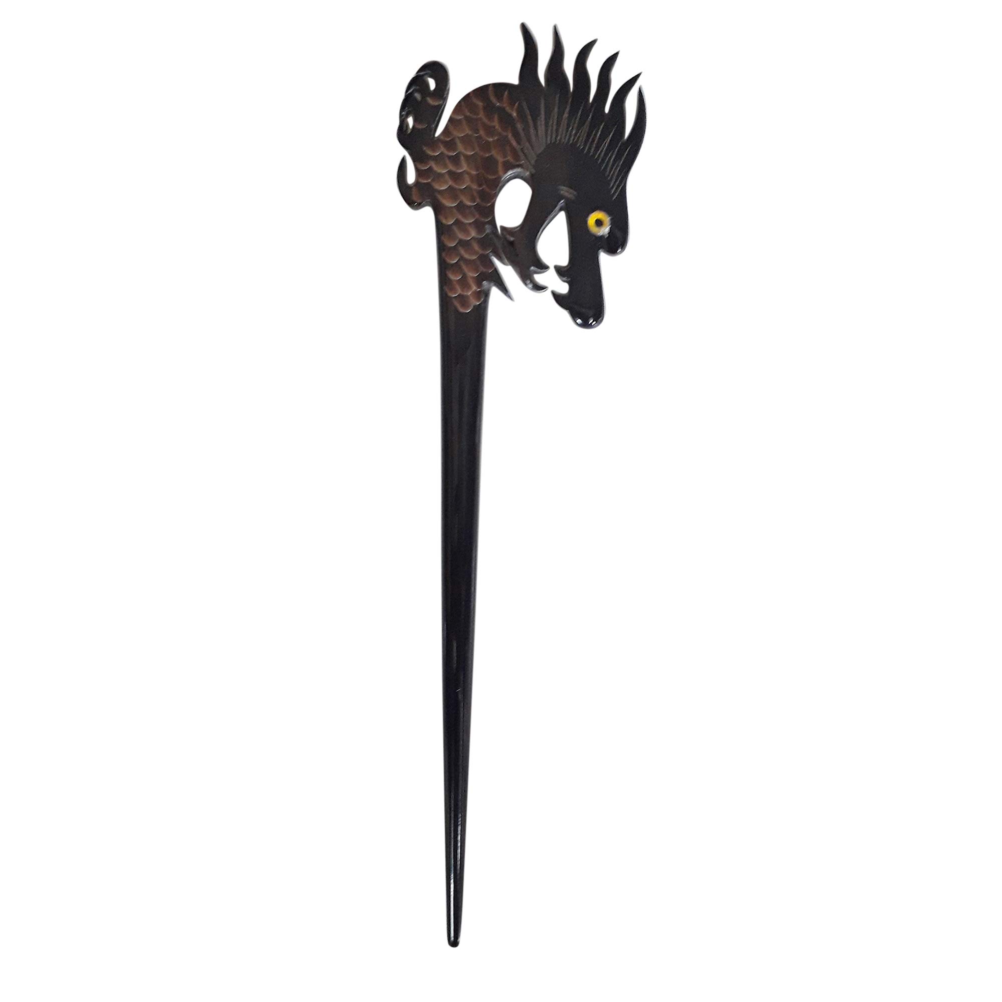 Marycrafts Handmade Horn Dragon Hair Stick - Elegant Hair Accessory for Women with Long Hair, Perfect for Buns, Updos & Braids - Great for Weddings, Parties & Daily Styling
