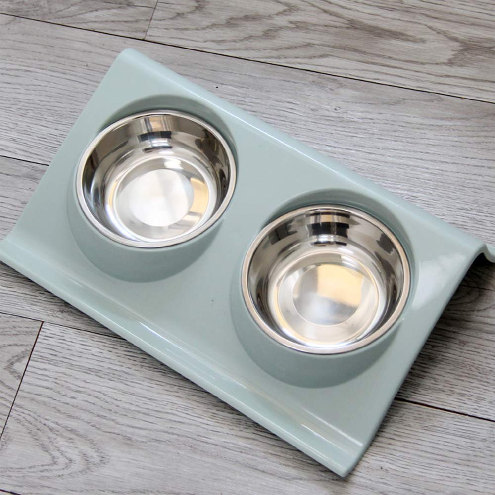 Stainless Steel Double Pet Feeder Bowl for Dogs & Cats - Food & Water Dish for Small, Medium, Large Pets - Perfect for Home, Travel & Outdoor Use