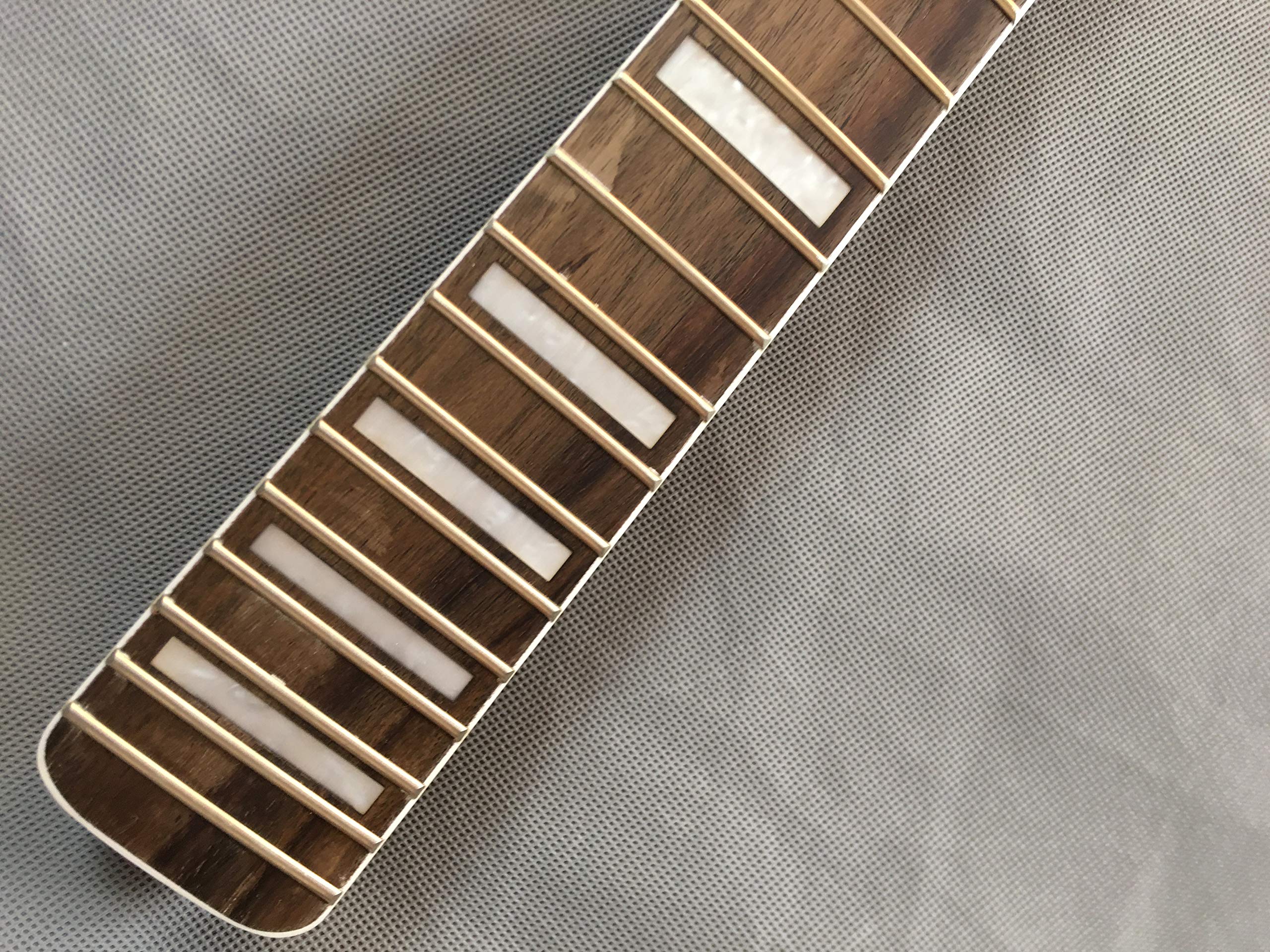 25.5 Inch Electric Guitar Neck with 22 Frets - Maple Rosewood Fingerboard, Black Gloss Paint for DIY Guitar Repair & Custom Builds - Perfect for Rock, Blues & Metal Performances