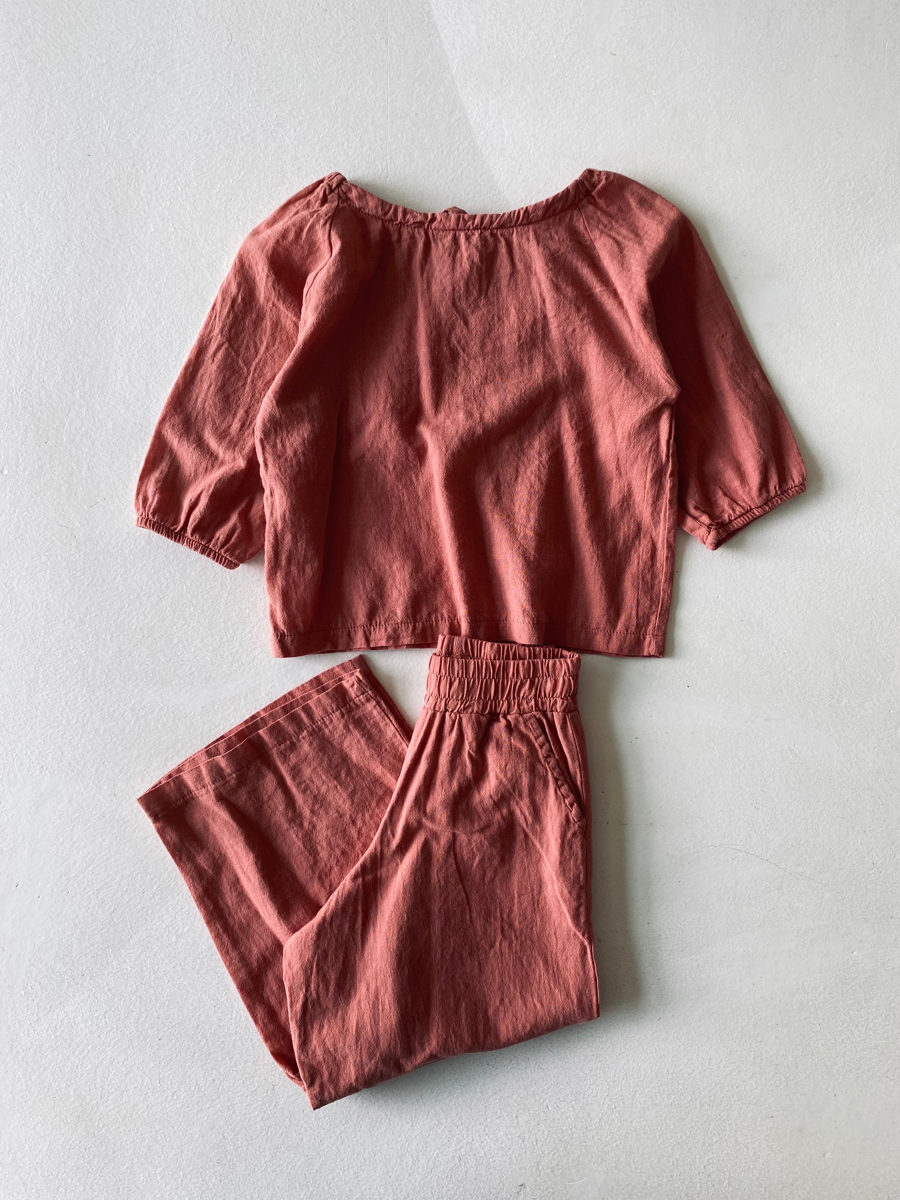 Kids Linen Blouse Set - Soft & Breathable Cotton Blend Top & Shorts Outfit for Boys & Girls - Perfect for Summer, Casual Wear & Family Outings