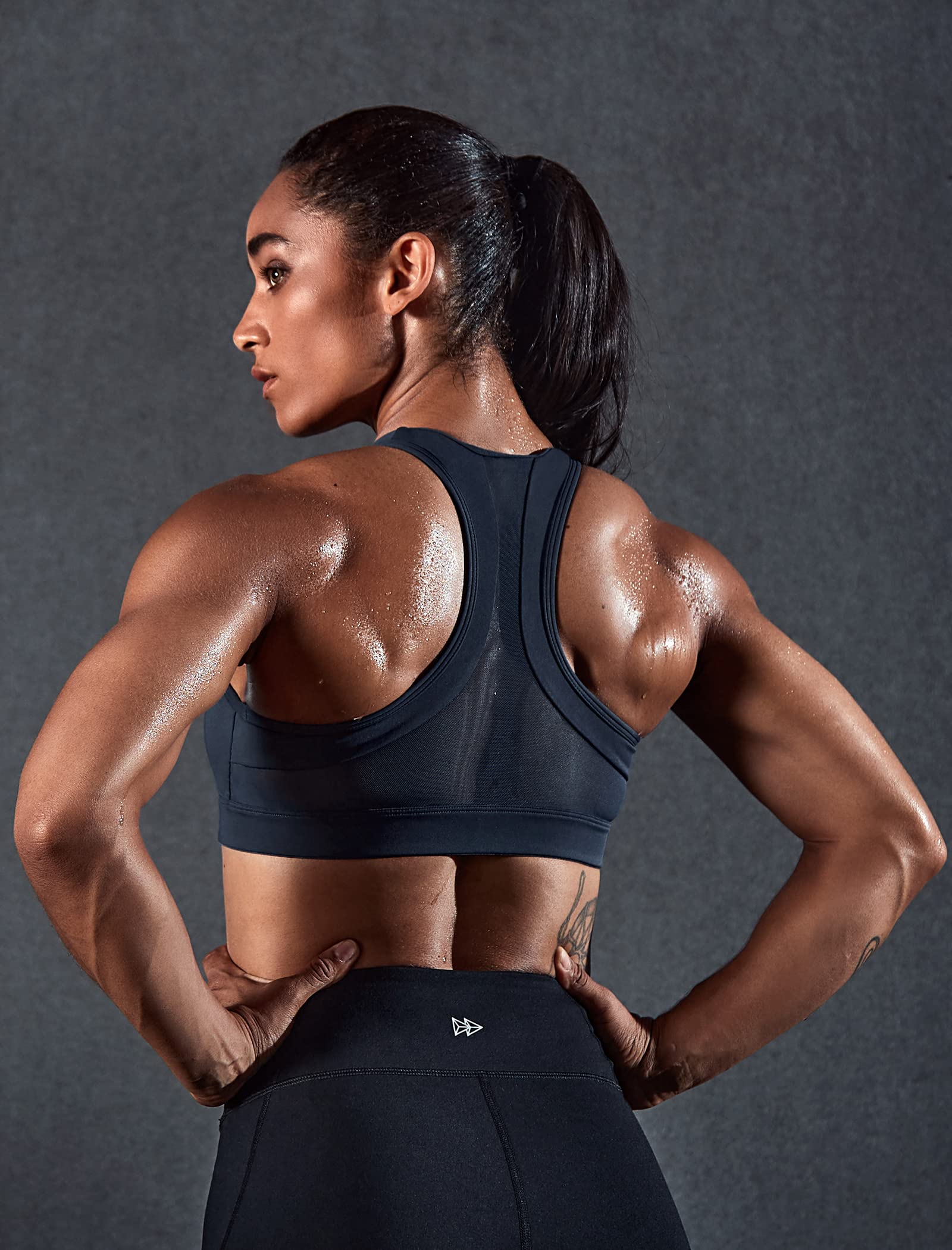 Yvette Zip Front Sports Bra for Women - High Impact Plus Size Workout Bra for Running, Fitness & Gym | Supportive Athletic Top for Intense Training & Cardio
