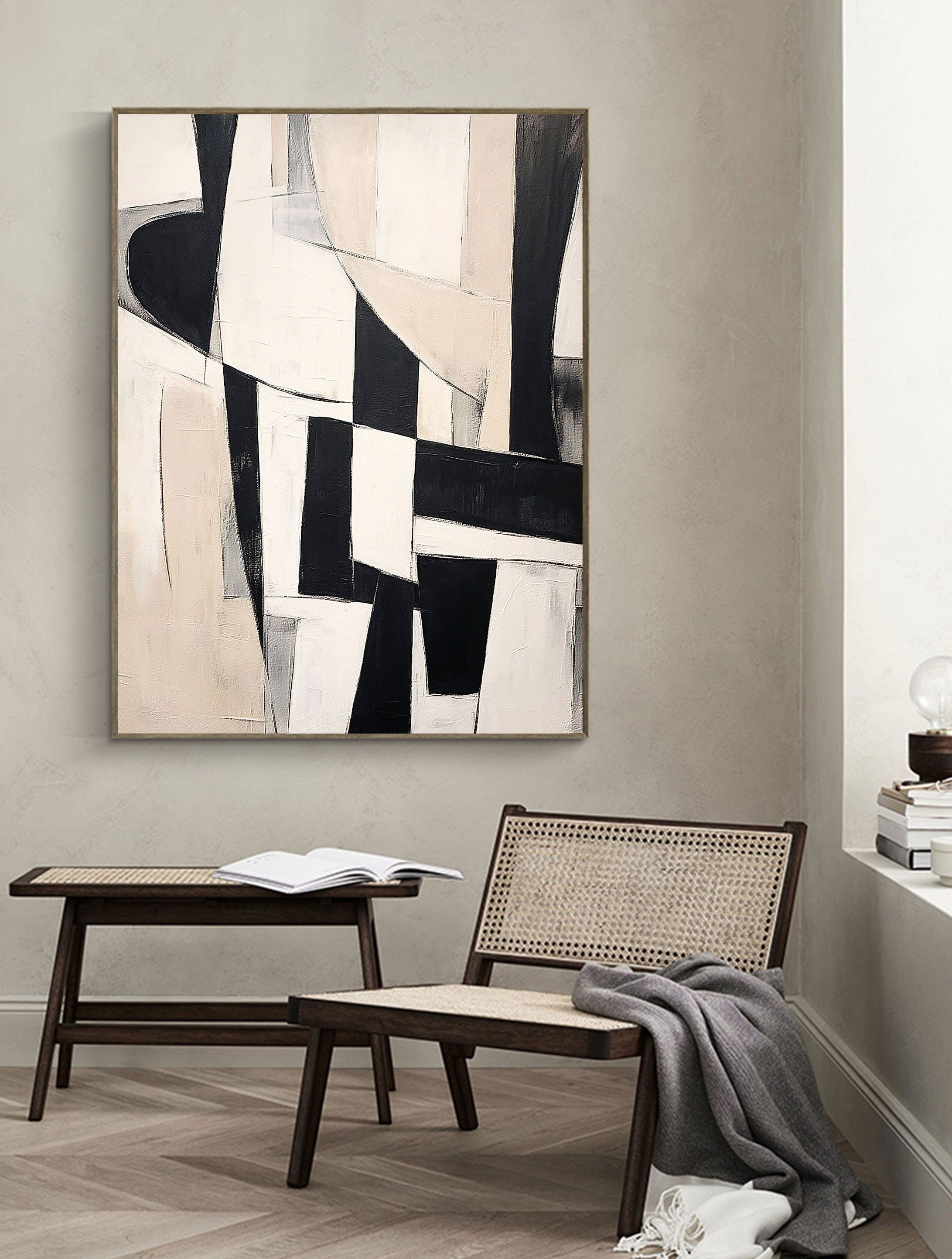 Beige & Brown Abstract Wall Art Print #BB013 - Modern Home Decor for Living Room, Bedroom & Office