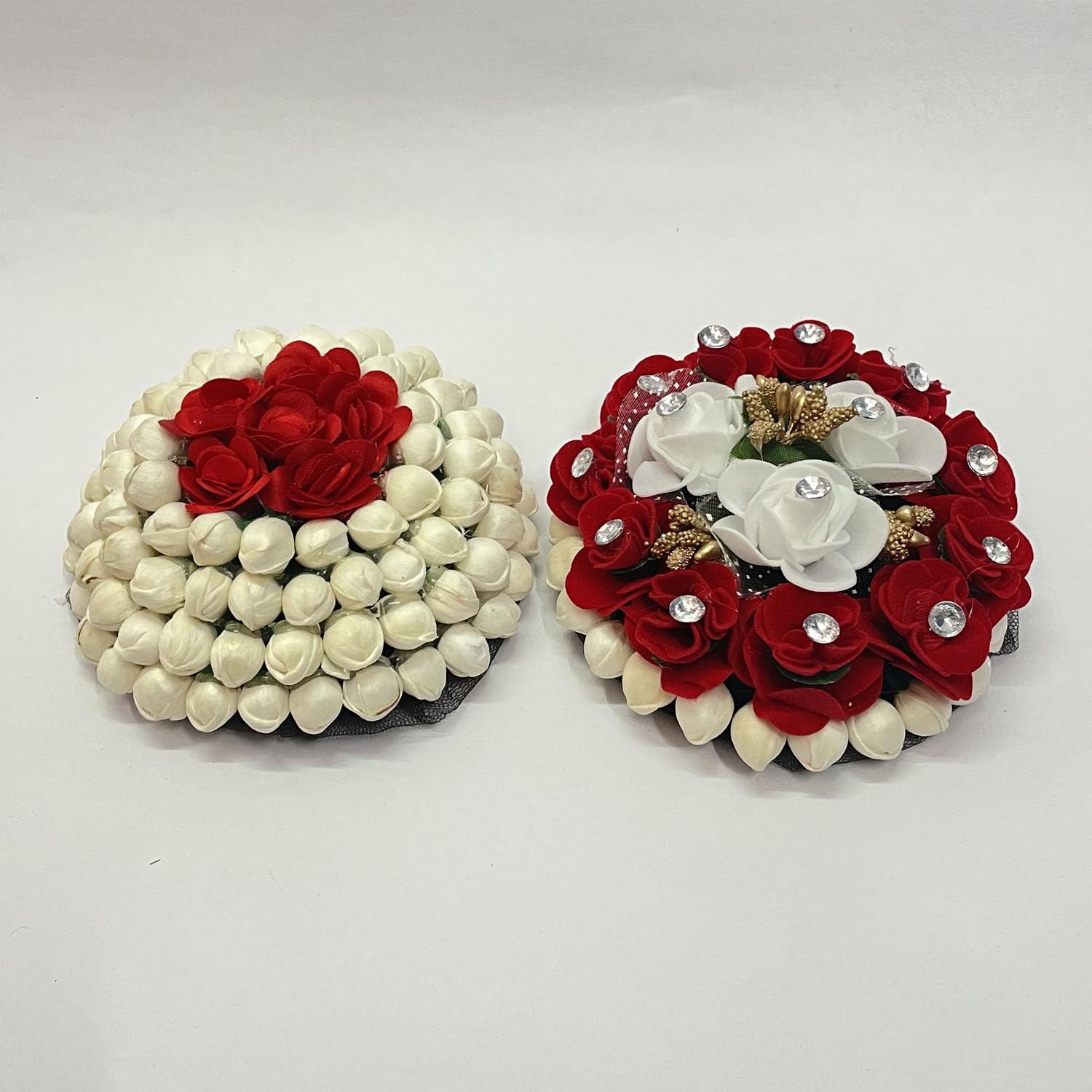 Maahal Bridal Bun Juda Maker Flower Gajra - Women's Hair Accessories Set of 2 for Weddings, Parties & Special Occasions | Perfect for Bridal Hairstyles & Traditional Indian Looks