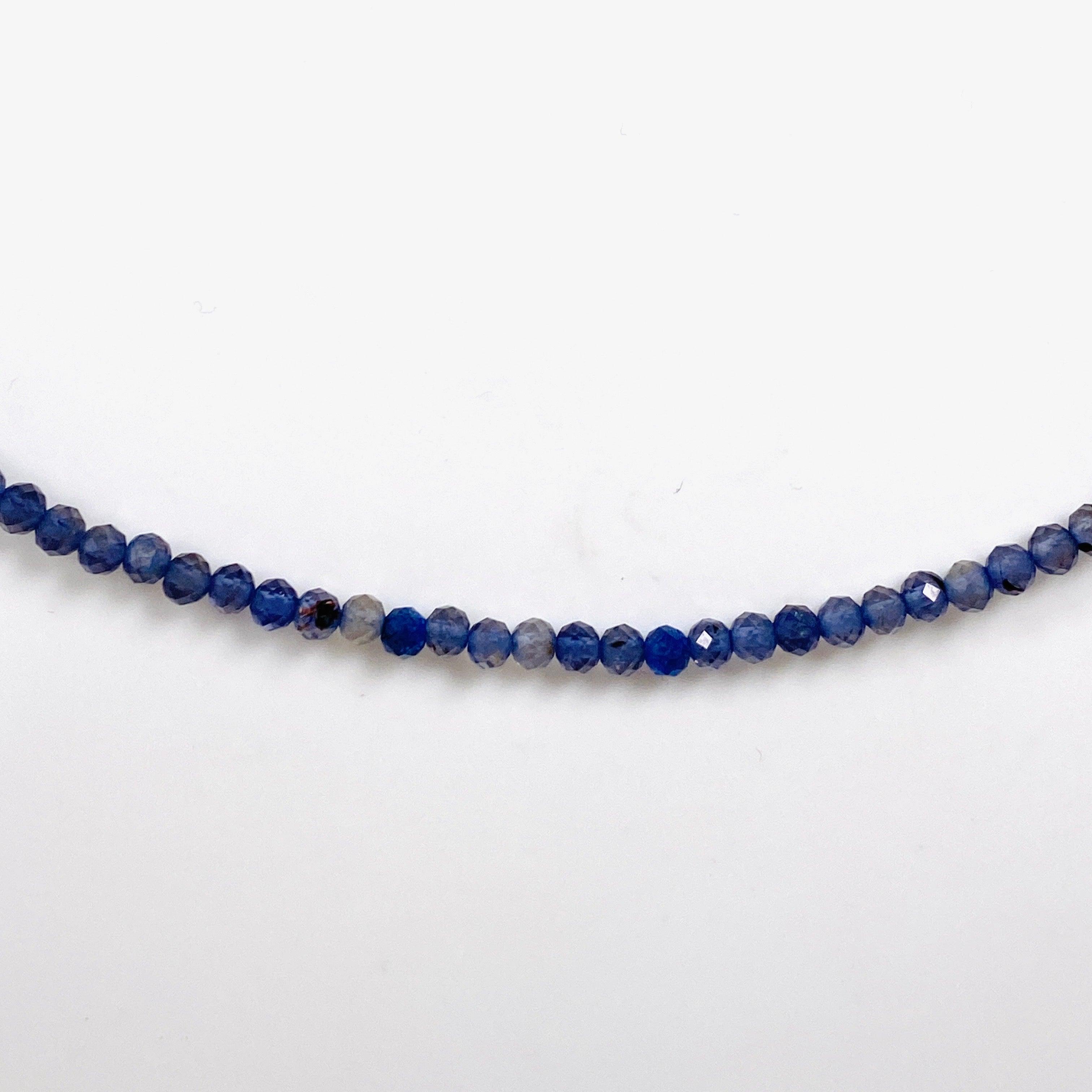 Iolite Micro Bead Necklace - Elegant Purple Gemstone Jewelry for Women, Perfect for Parties, Weddings & Everyday Wear