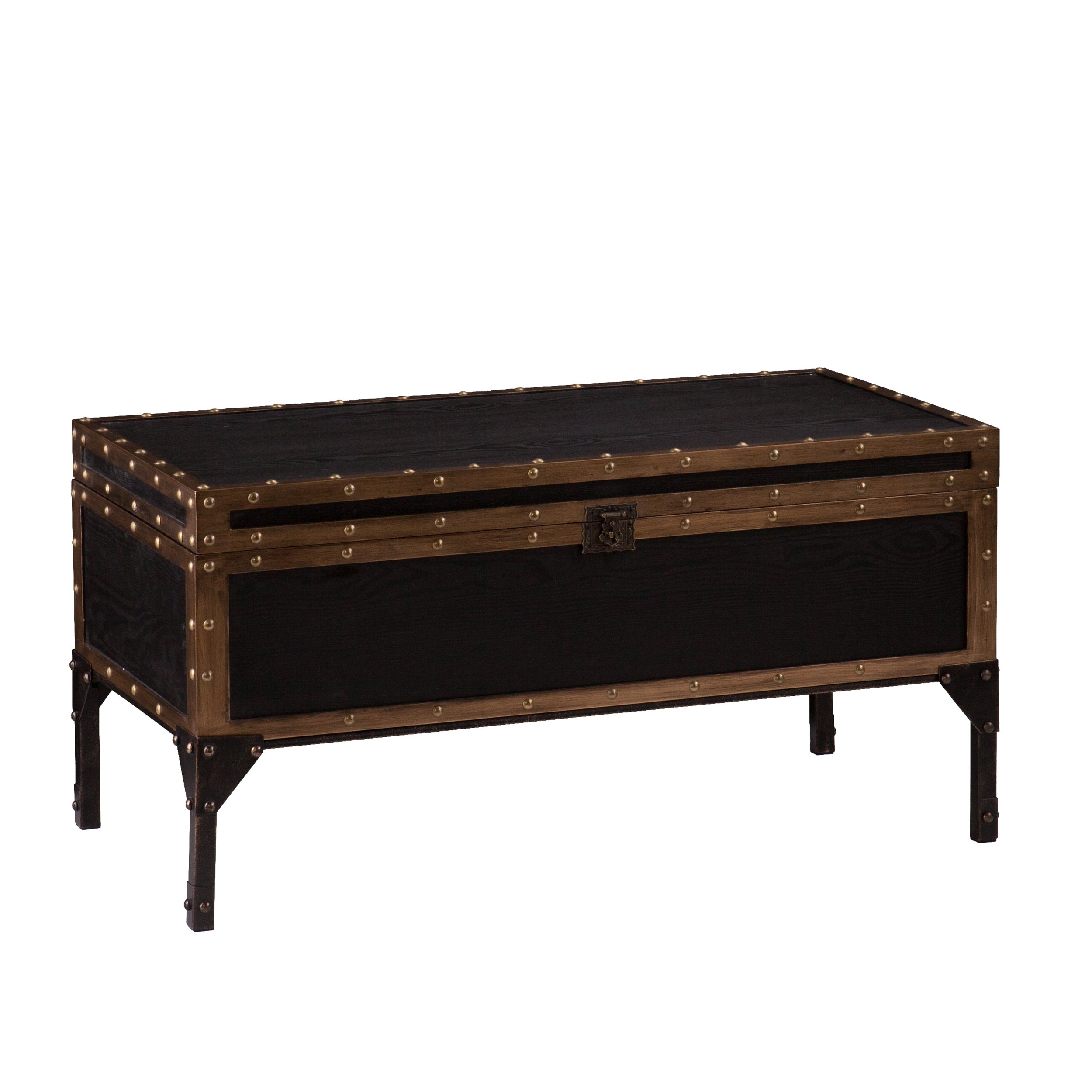 Drifton Vintage Travel Trunk Cocktail Table - Stylish Coffee Table with Storage for Living Room, Lounge & Home Decor