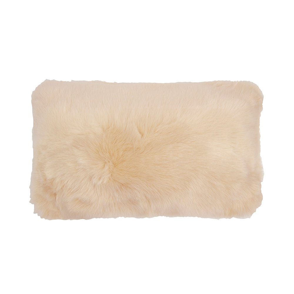 Luxury Faux Fur Nougat Long Filled Cushion - Soft Decorative Throw Pillow for Sofa, Bed & Home Decor - Perfect for Living Room, Bedroom & Cozy Spaces