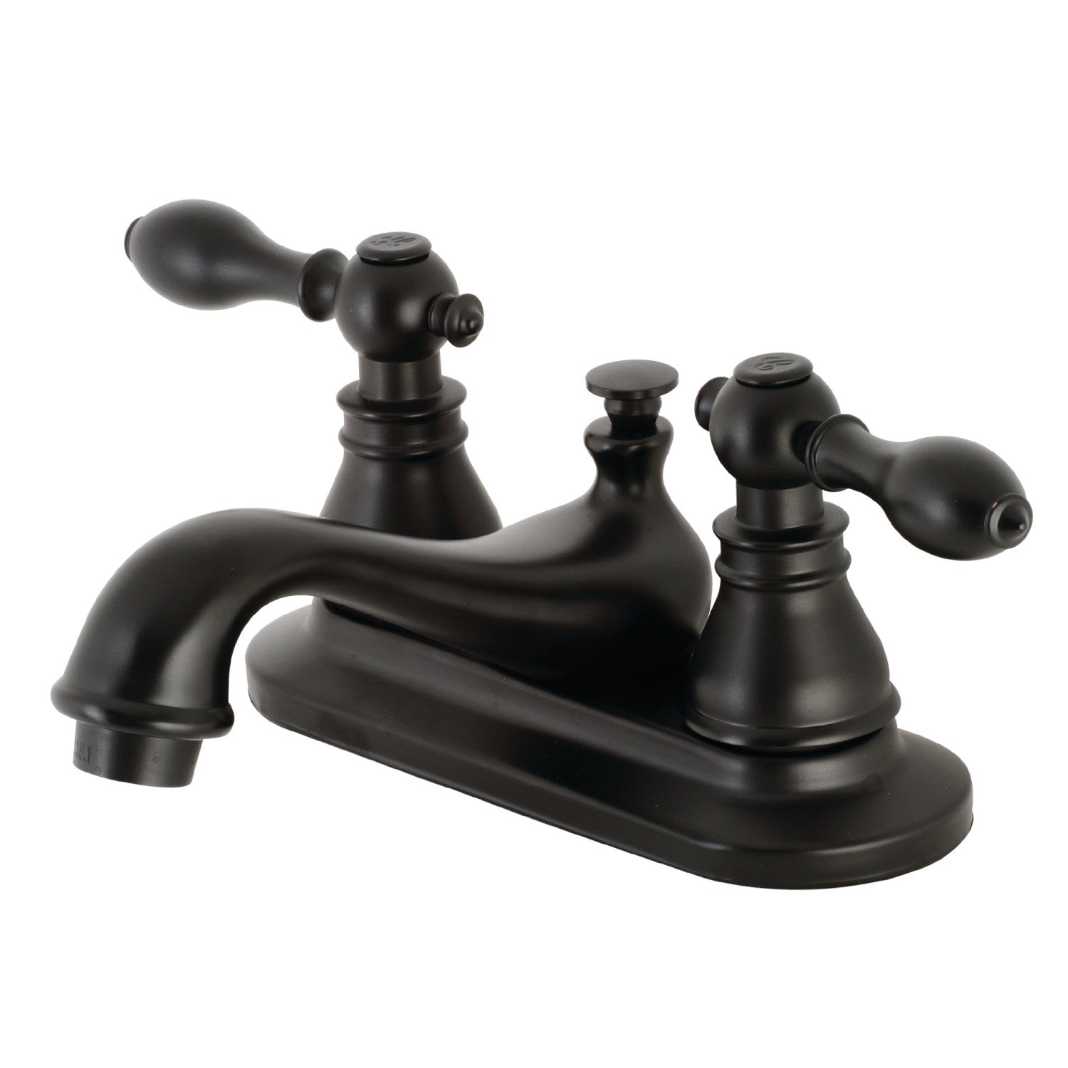 American Classic KB600ACL 4-Inch Centerset Bathroom Faucet - Matte Black Double Handle Deck Mount with Pop-Up Drain - Perfect for Small Bathroom Vanities & Powder Rooms
