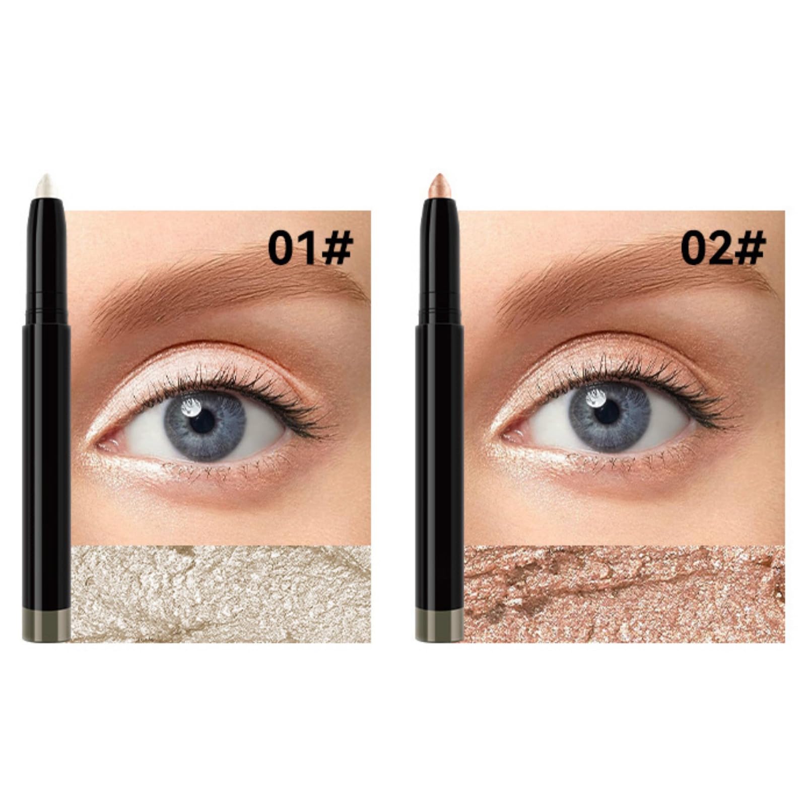 Hocossy Glitter Eyeliner & Highlighter Stick - Long Lasting Waterproof Eyeshadow for Party, Festival & Night Out Makeup