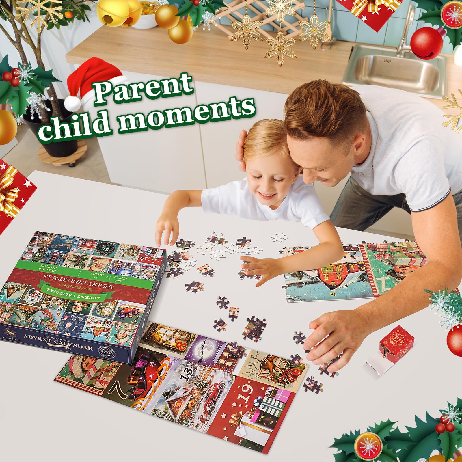 2024 Advent Calendar Puzzle for Adults - Christmas Countdown Puzzle (27.5 x 23.6 Inches) - Perfect for Holiday Family Activities & Christmas Decorations
