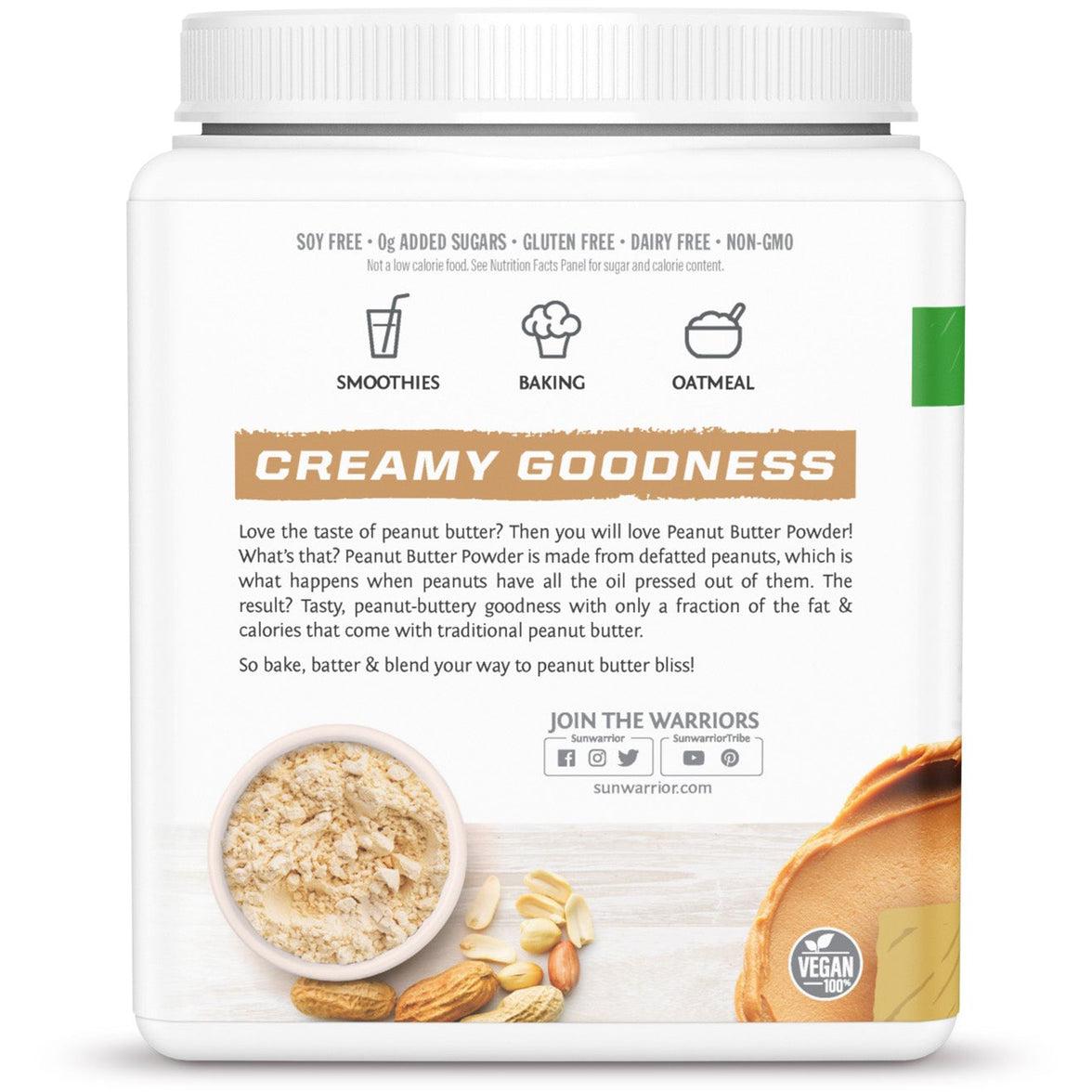 Organic Peanut Butter Powder by Sunwarrior - Gluten-Free, Non-GMO, Vegan Protein Powder for Smoothies, Baking & Healthy Snacks