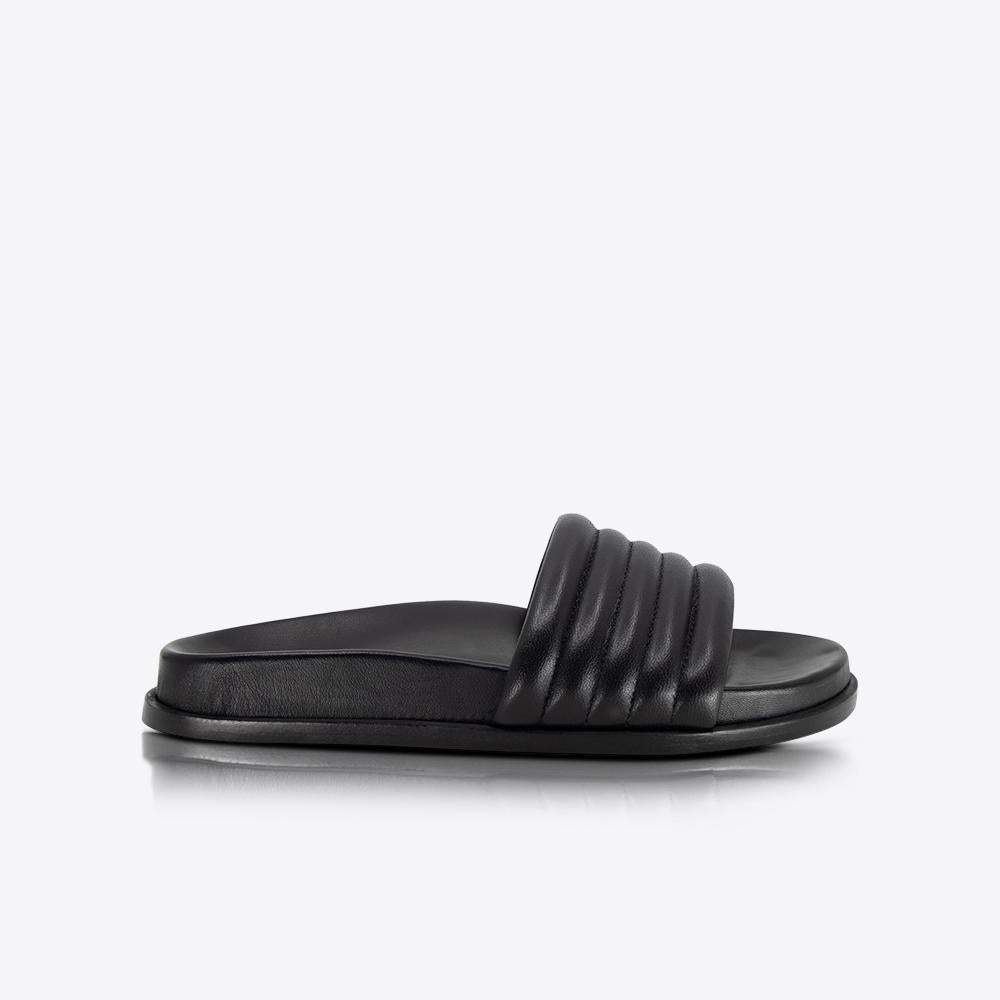 Orla Comfortable Black Footbed Sandals for Women - Breathable & Supportive Orthopedic Flip Flops - Perfect for Beach, Pool, and Summer Walking