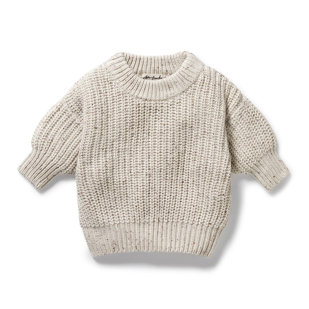 Organic Cookie and Cream Knitted Sweater for Women - Cozy Winter Pullover for Casual Wear & Outdoor Activities