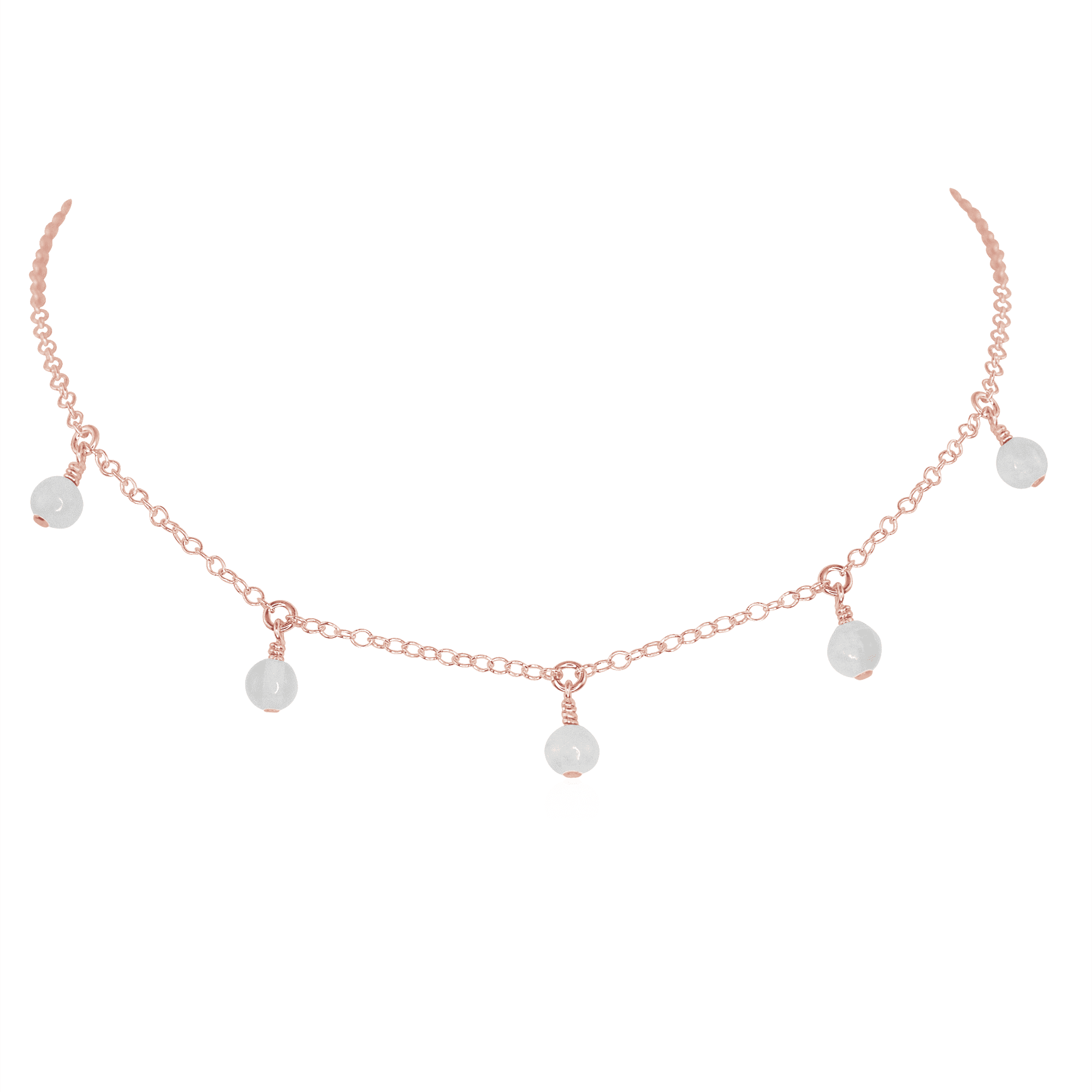 Natural Selenite Bead Drop Choker Necklace - Healing Crystal Jewelry for Women, Boho Style Spiritual Gift for Meditation & Energy Cleansing - Perfect for Yoga, Reiki & Chakra Balancing