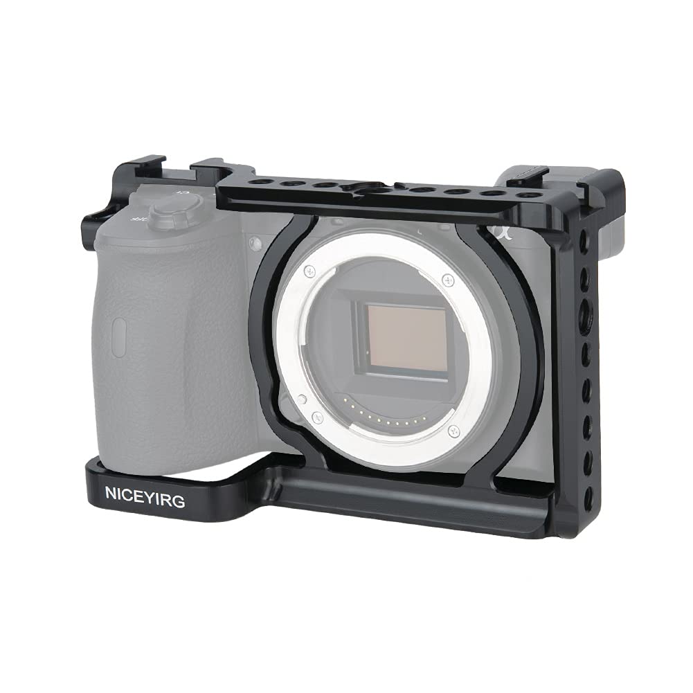NICEYRIG Camera Cage for Sony Alpha A6600 - NATO Rails & Cold Shoe Mounts | 340g Lightweight Rig | Perfect for Vlogging, Filmmaking & Photography