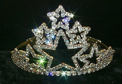 Elegant Stacked Star Tiara #11388 – Perfect for Weddings, Prom, Pageants & Cosplay | Sparkling Rhinestone Hair Accessory