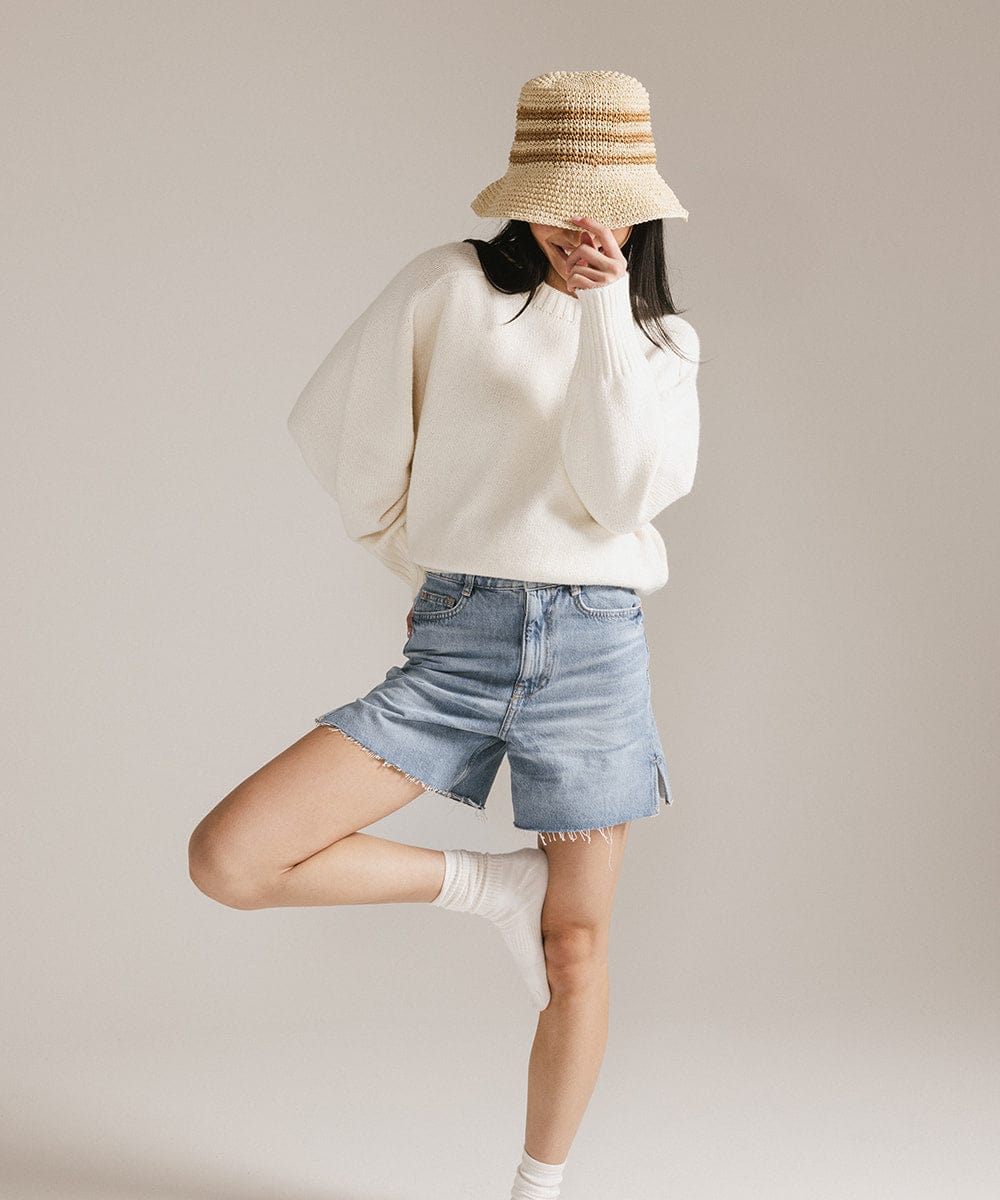 Crochet Packable Bucket Hat for Women - Breathable Summer Sun Hat with Wide Brim - Perfect for Beach, Travel, and Outdoor Activities
