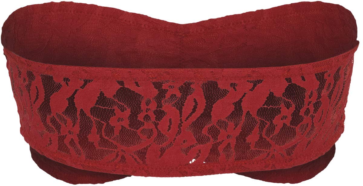 Women's Red Lace Bandeau Top - Sexy Bralette for Summer, Beach, and Date Night Outfits